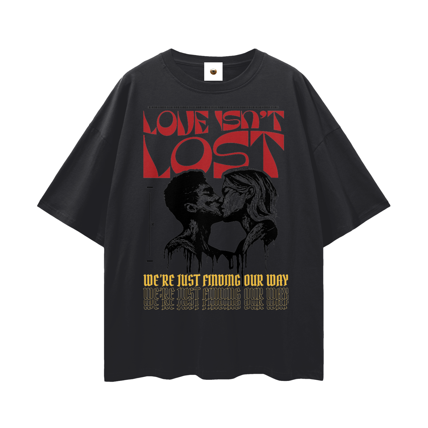 Love Isnt Lost Streetwear Loose Drop Shoulder T-Shirt