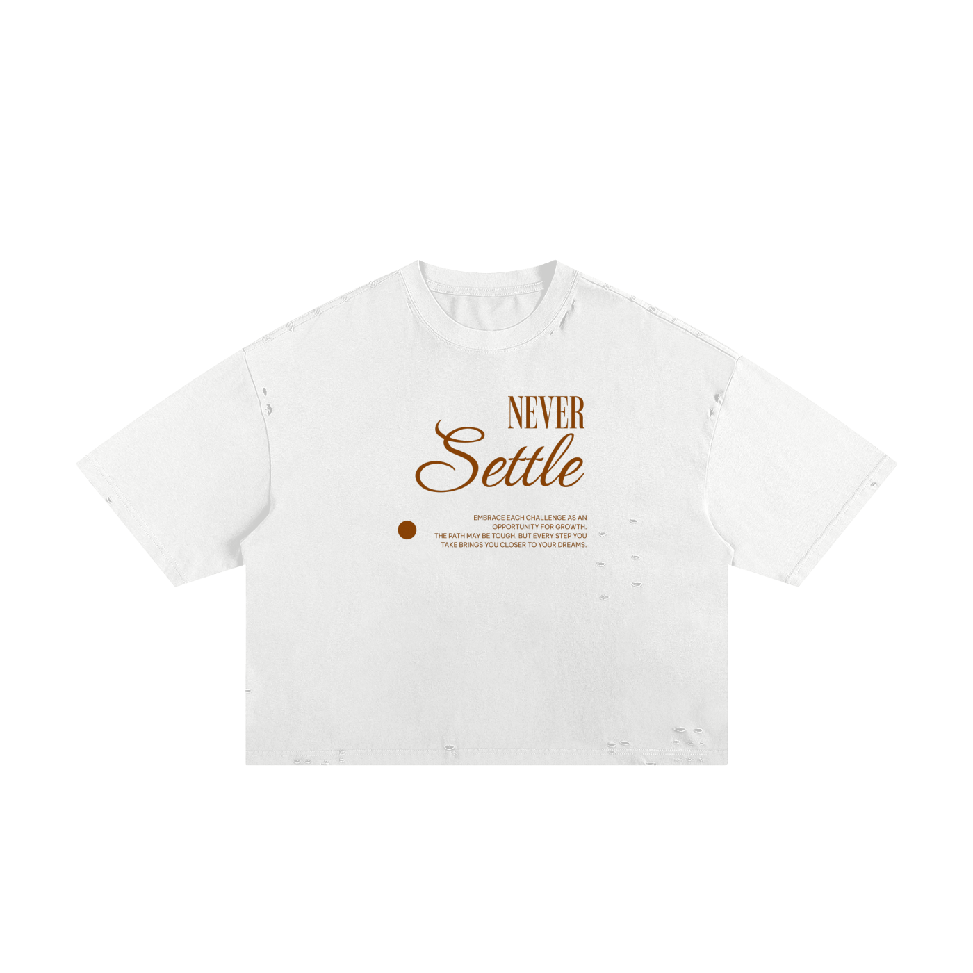 Never Settle Classic Frayed Boxy Tee