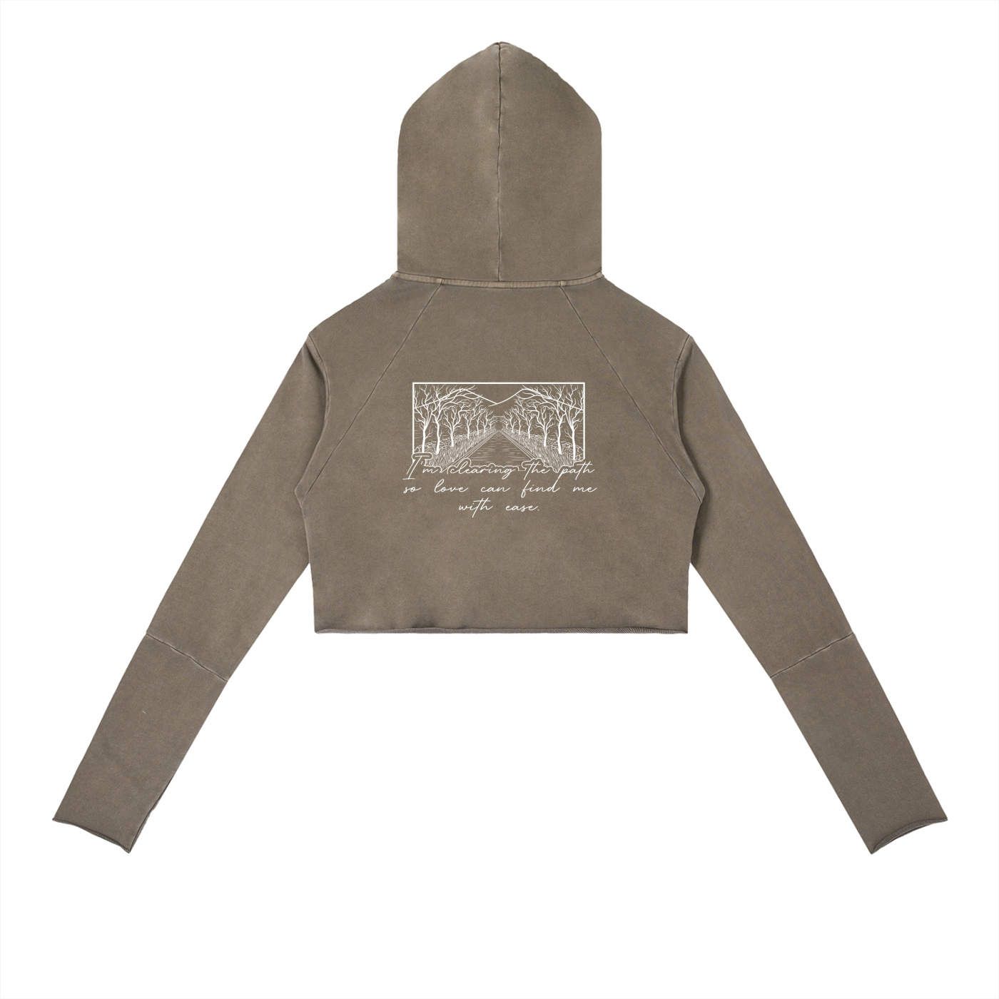Im Clearing The Path Vintage Washed Raw Edge Hoodie
