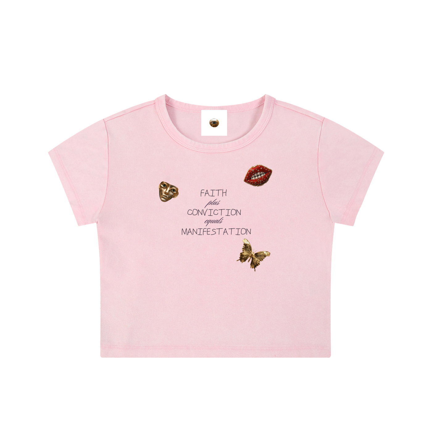 Faith Plus Conviction Snow Washed Crop Top