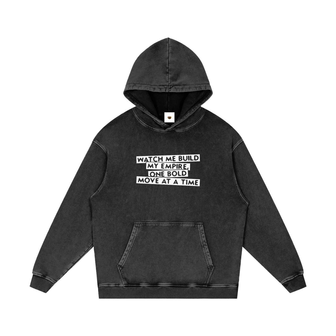 Watch Me Build My Empire Snow Washed Loose Cotton Hoodie