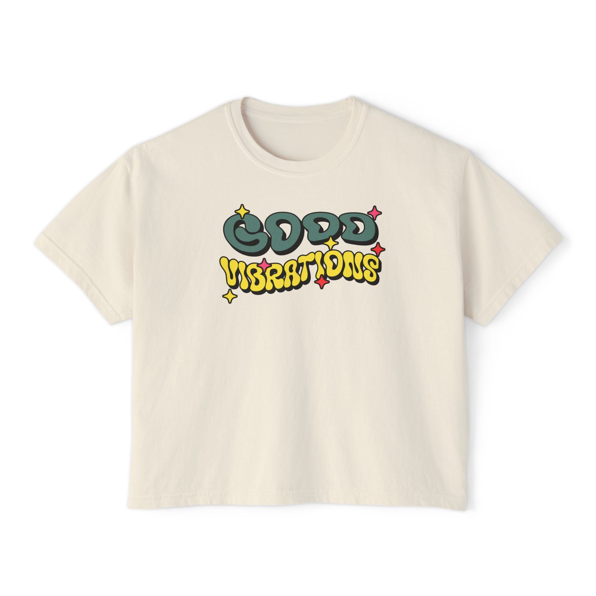 Good Vibrations unisex cropped Boxy Tee