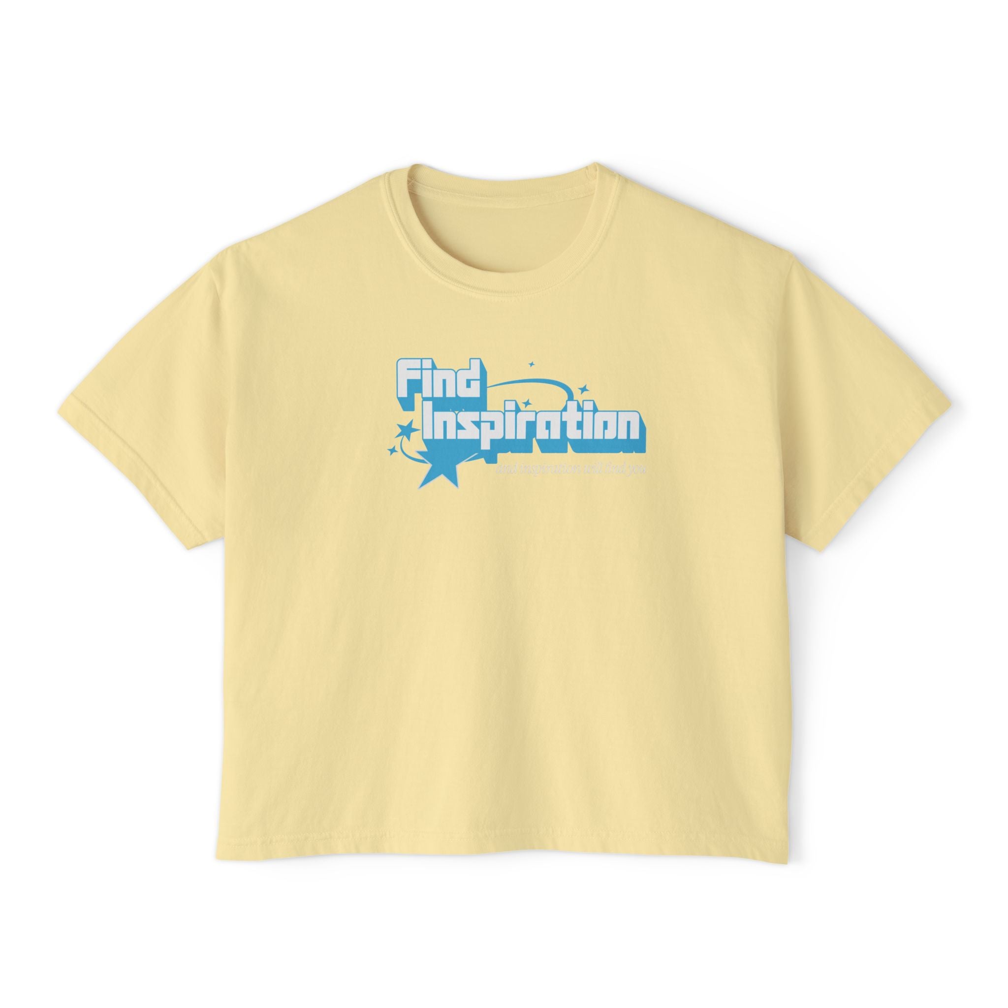 Find Inspiration and Inspiration Will Find You unisex cropped Boxy Tee