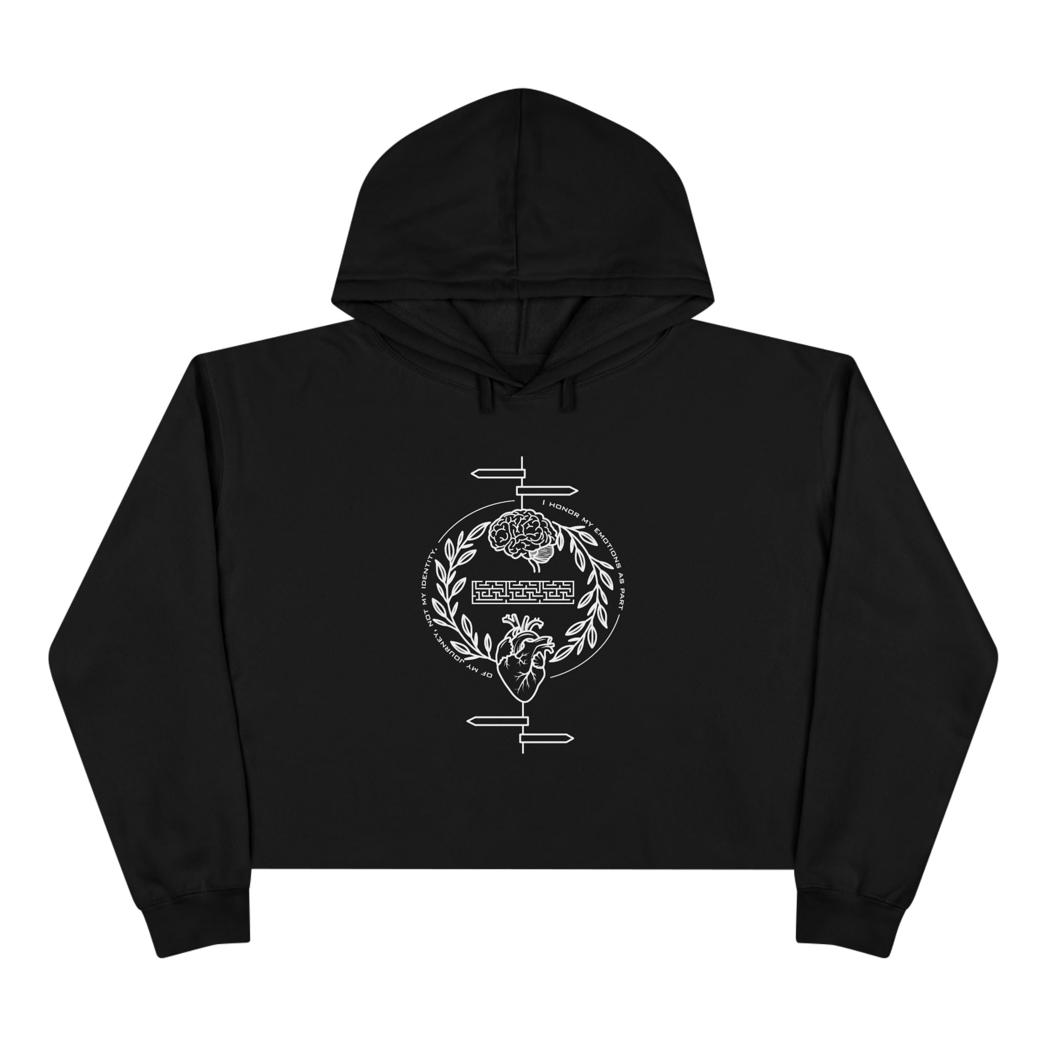I honor my emotions as part of my journey, not my identity Unisex Crop Hoodie