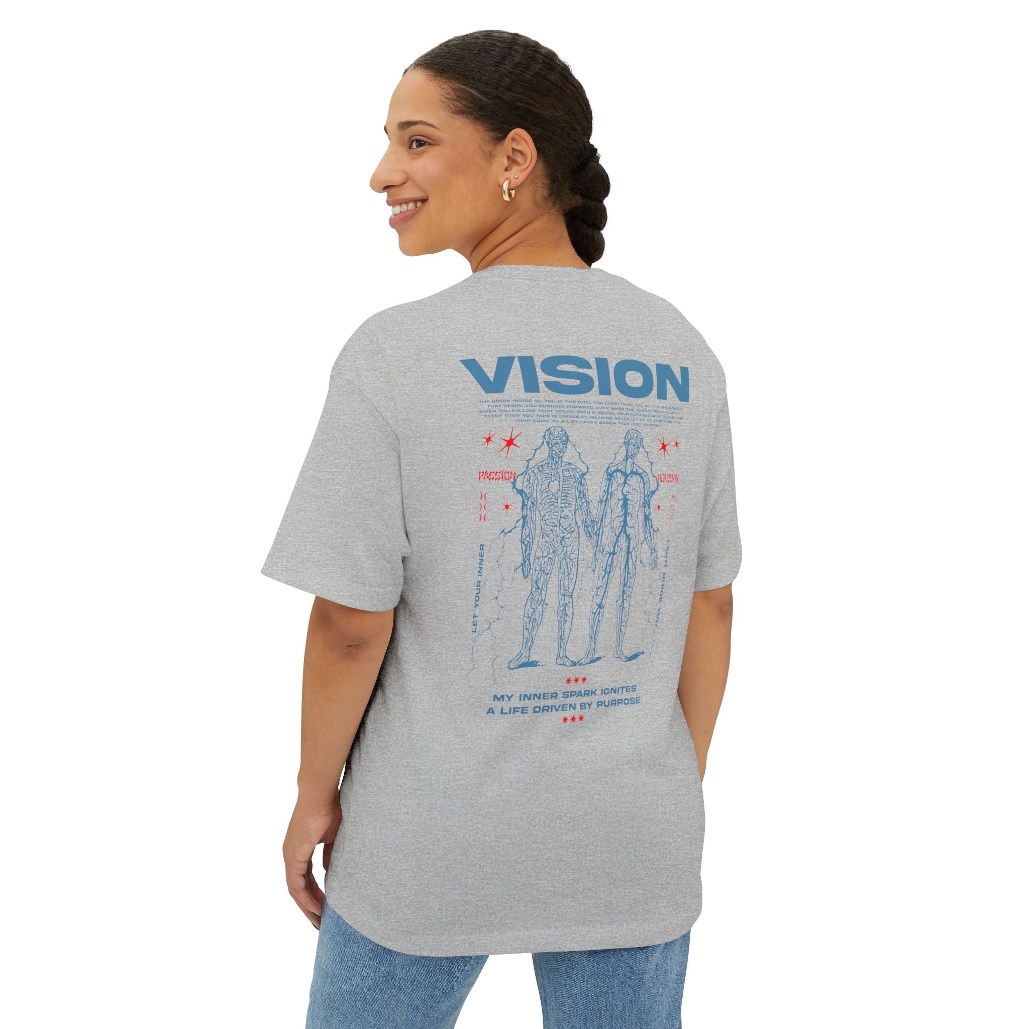 My inner spark ignites a life driven by purpose Unisex Oversized Tee
