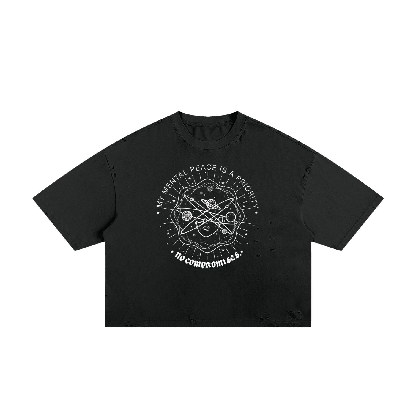My mental peace is a priority—no compromises Unisex Cropped Boxy Tee