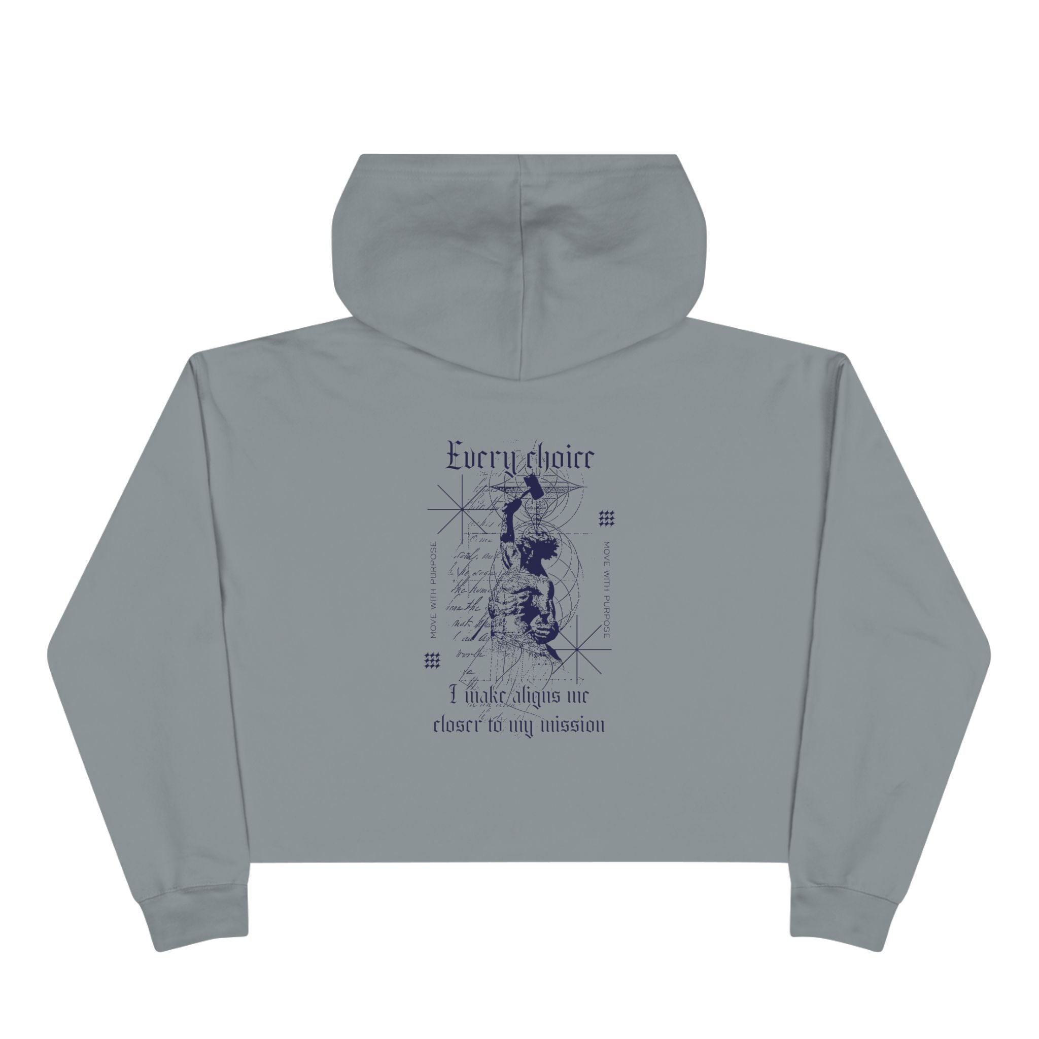 Every choice I make aligns me closer to my mission Unisex Crop Hoodie