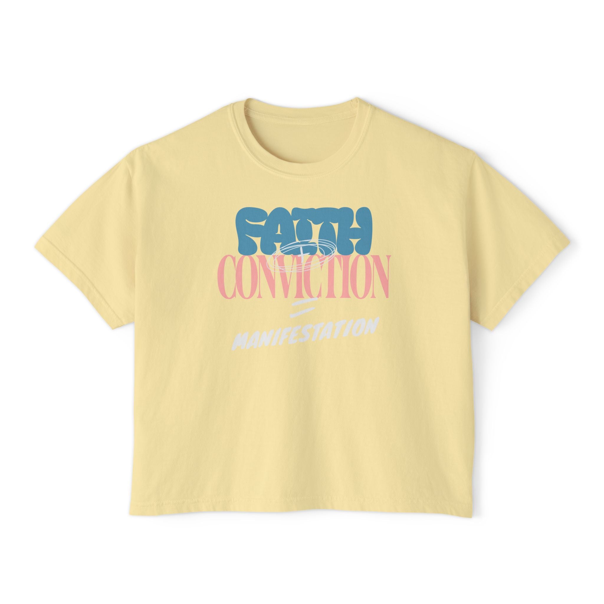 Faith + Conviction Manifestation unisex cropped Boxy Tee