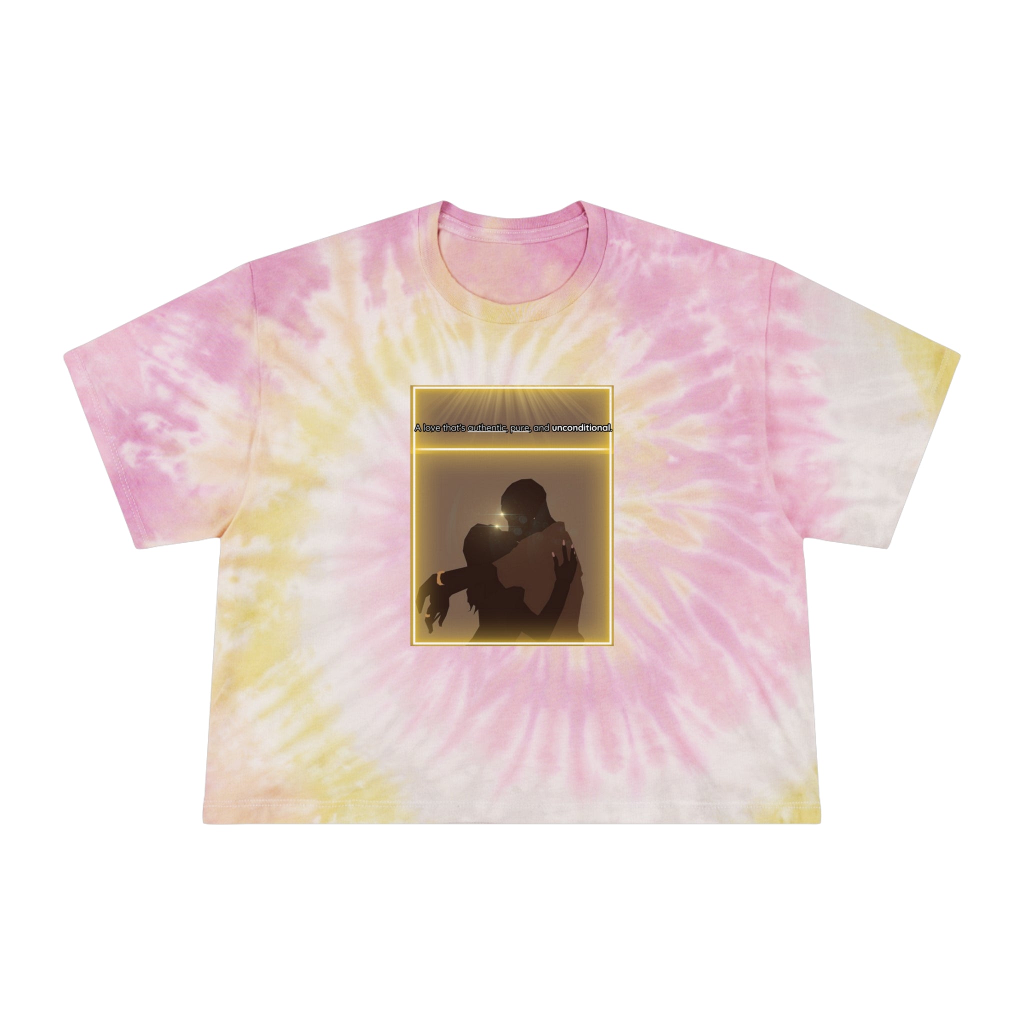 A love that authentic,pure,and unconditional Women's Tie-Dye Crop Tee