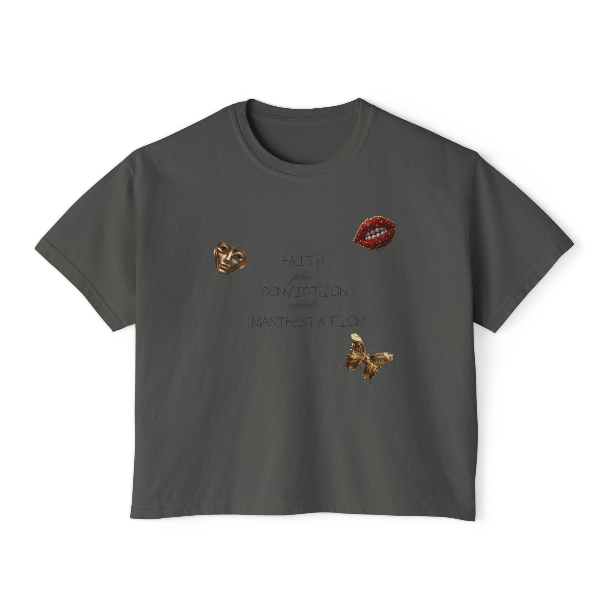 Faith + Conviction=Manifestation Pt 2 unisex cropped Boxy Tee