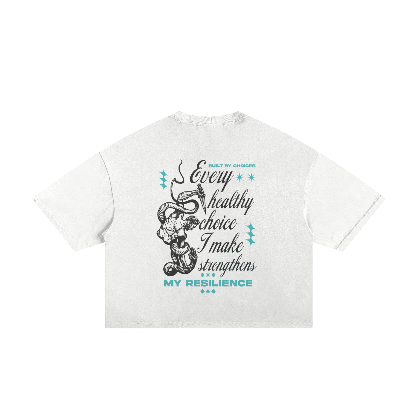 Every healthy choice I make strengthens my resilience Unisex Boxy Tee