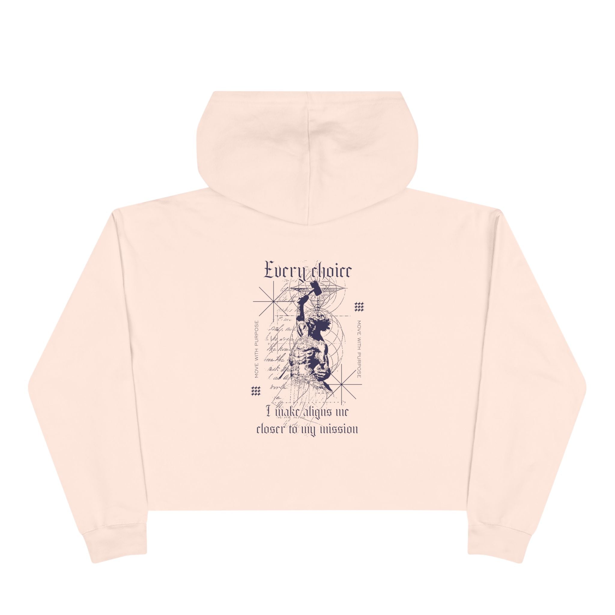 Every choice I make aligns me closer to my mission Unisex Crop Hoodie