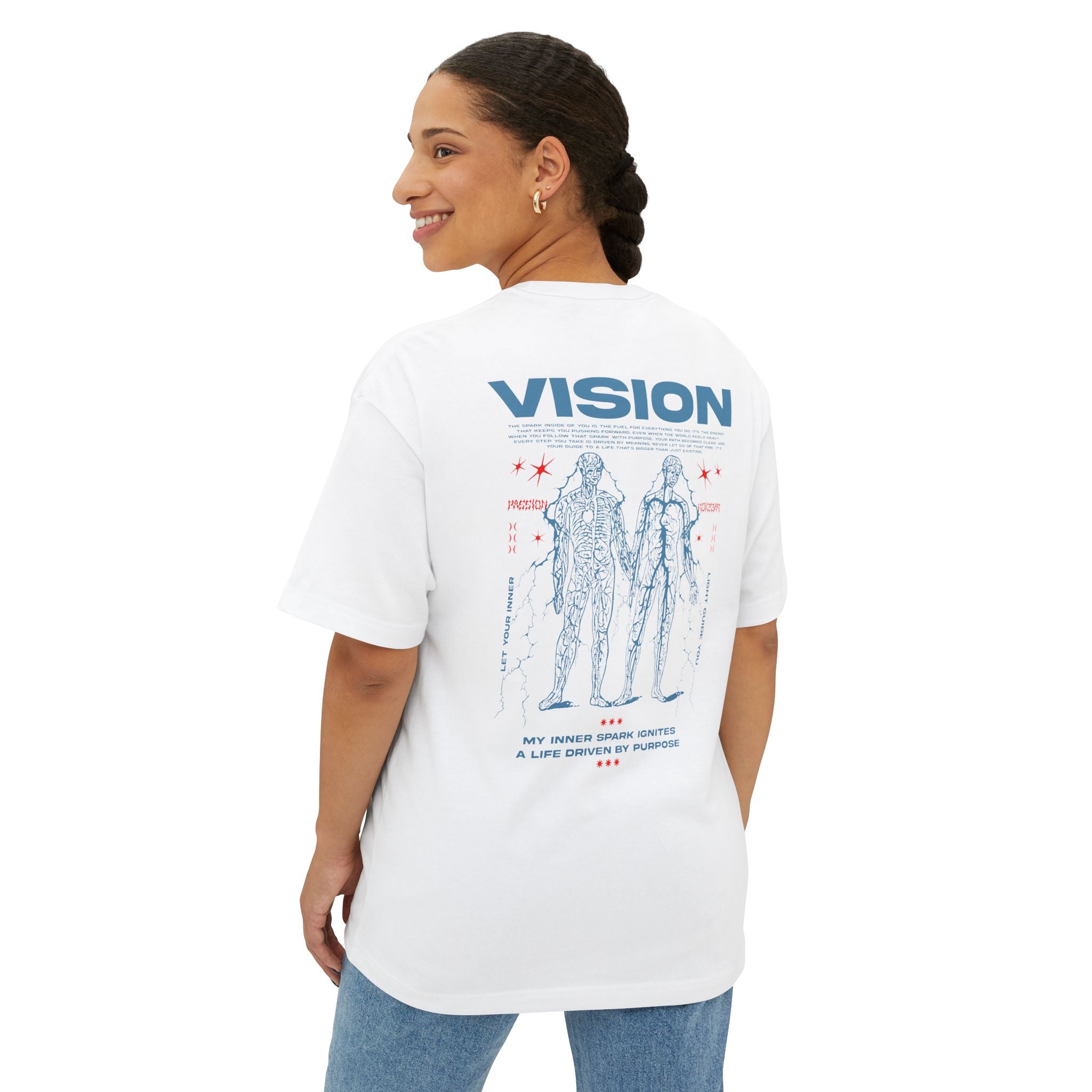 My inner spark ignites a life driven by purpose Unisex Oversized Tee