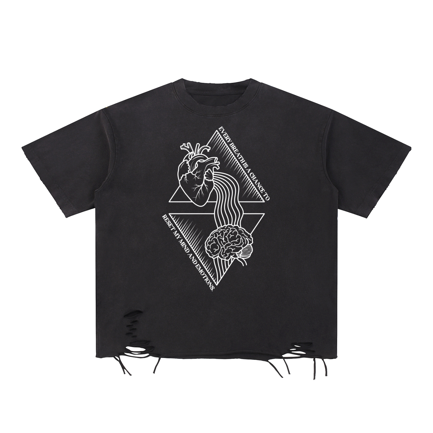 Every Breaths Snow Washed Raw-Hem T-Shirt