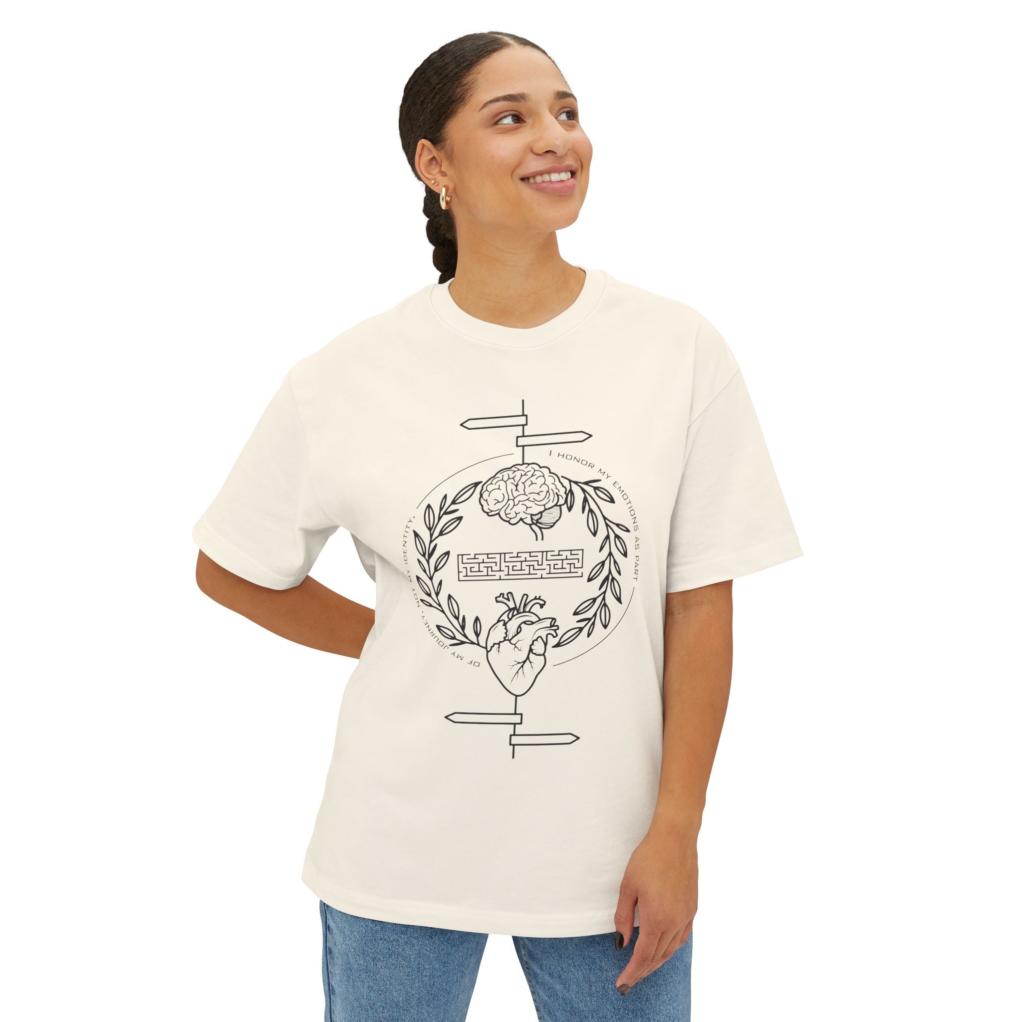 I honor my emotions as part of my journey, not my identity Oversized Tee