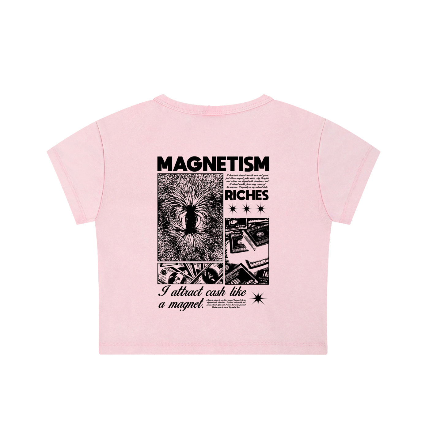 I Attract Cash Like A Magnet Snow Washed Crop Top