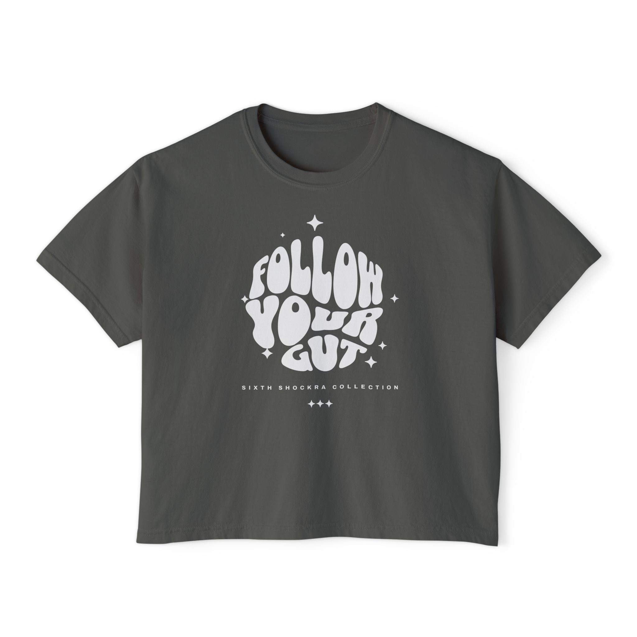 Follow Your Gut unisex cropped Boxy Tee