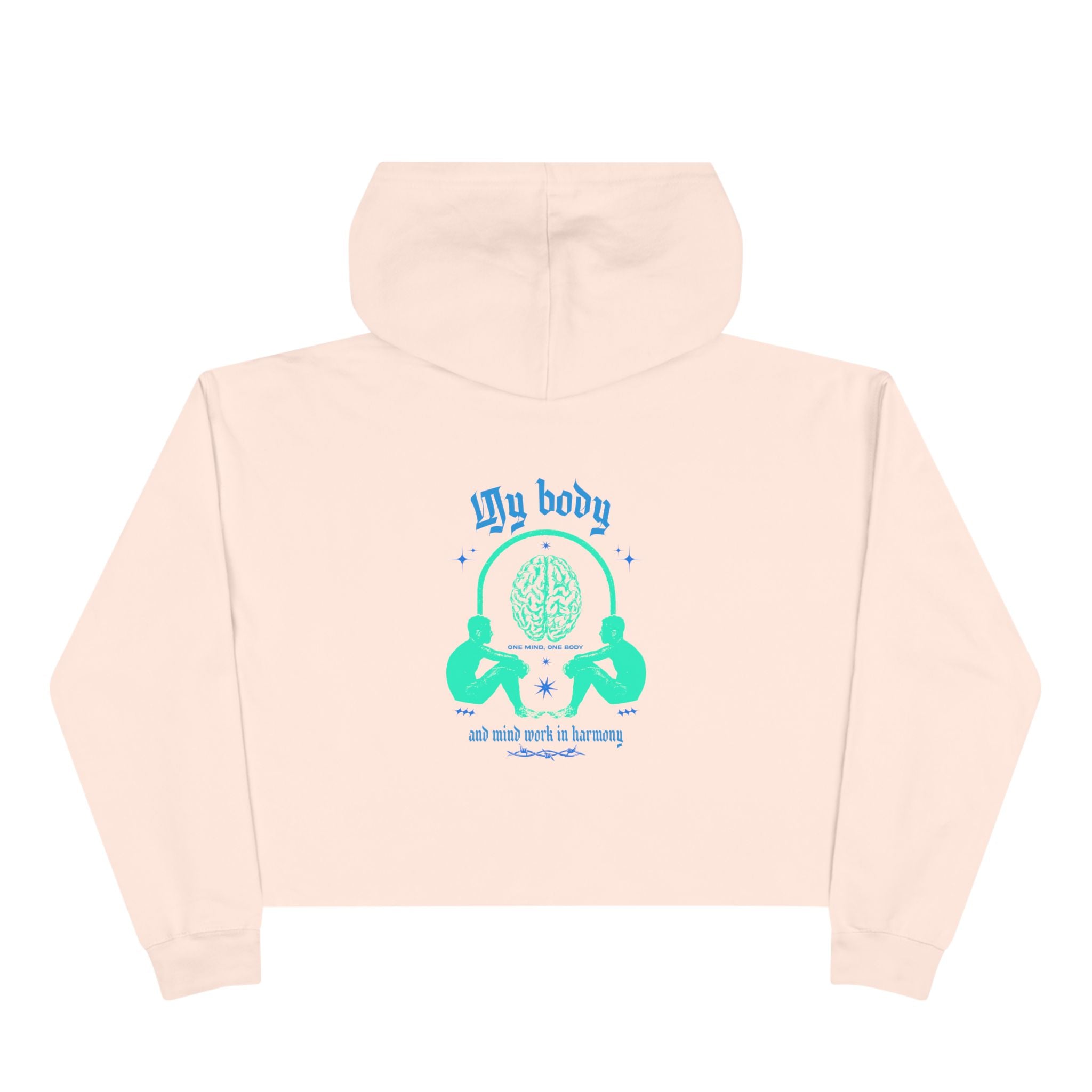 My body and mind work in harmony Unisex Crop Hoodie