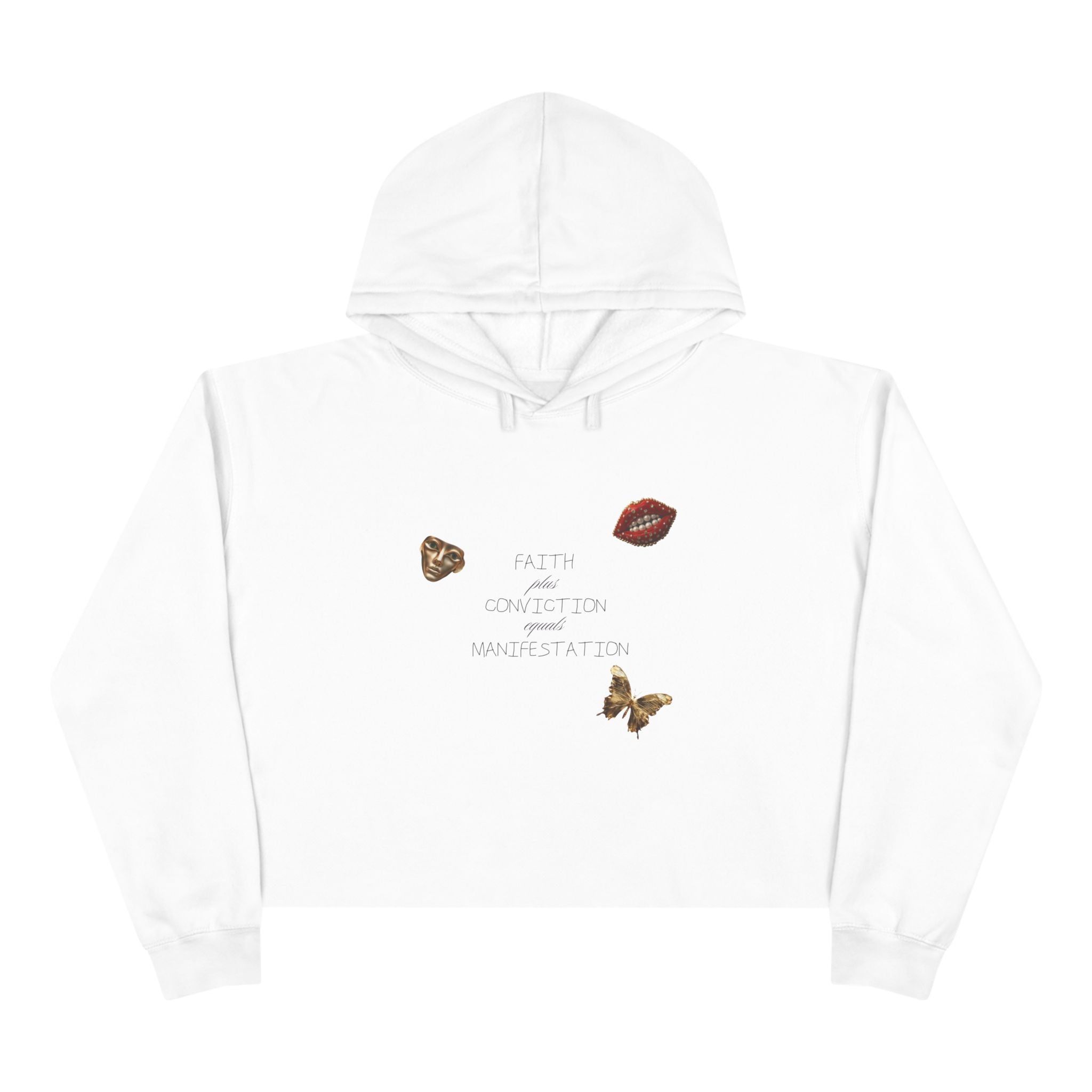 Faith + Conviction=Manifestation Pt 2 Crop Hoodie