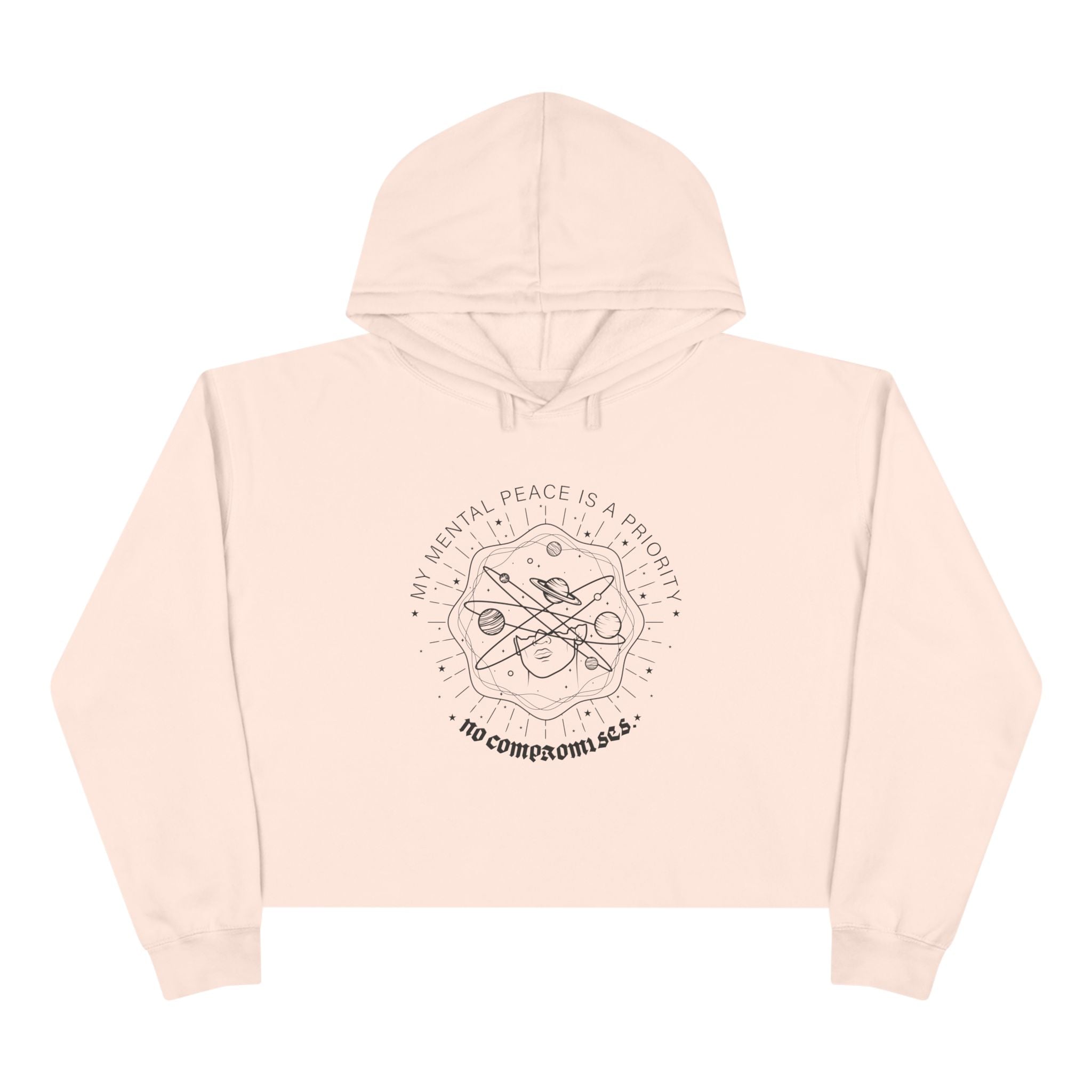 My mental peace is a priority—no compromises Unisex Crop Hoodie