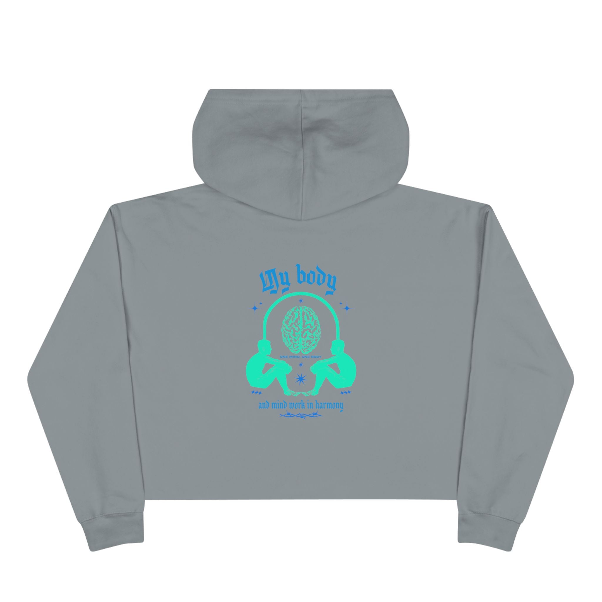 My body and mind work in harmony Unisex Crop Hoodie