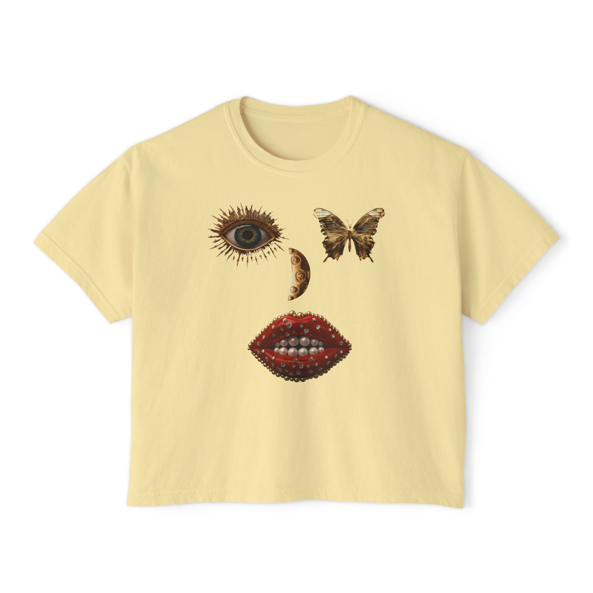 Sixth Shockra Face UNISEX Cropped Boxy Tee