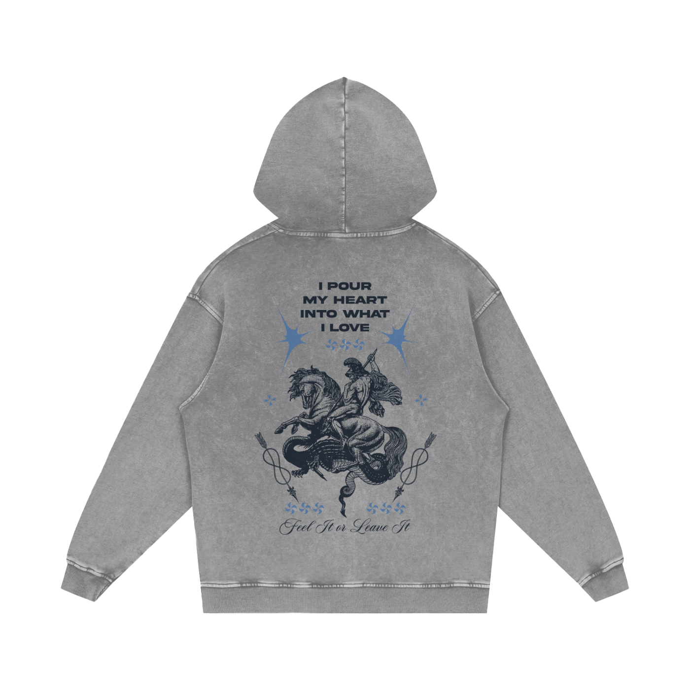 Feel it Or Leave It Snow Washed Loose Cotton Hoodie