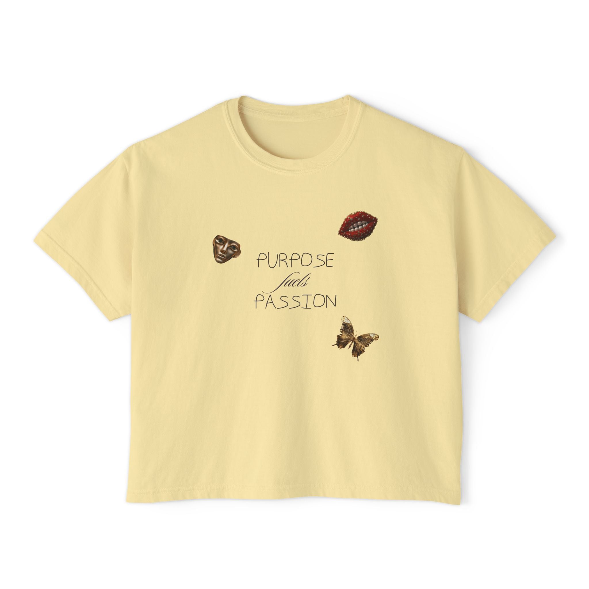 Purpose Fuels Passion unisex cropped Boxy Tee