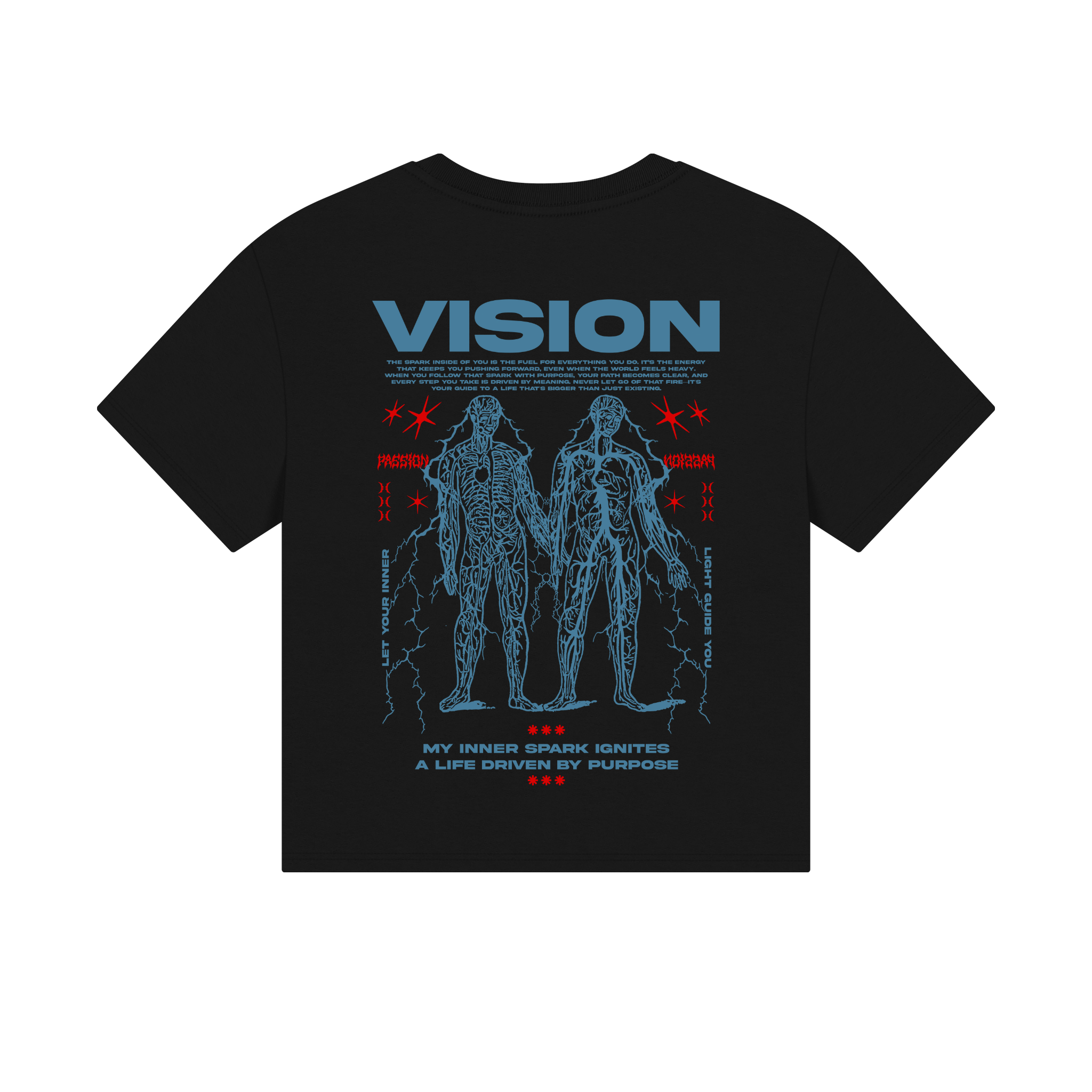 My inner spark ignites a life driven by purpose Unisex Cropped Boxy Tee