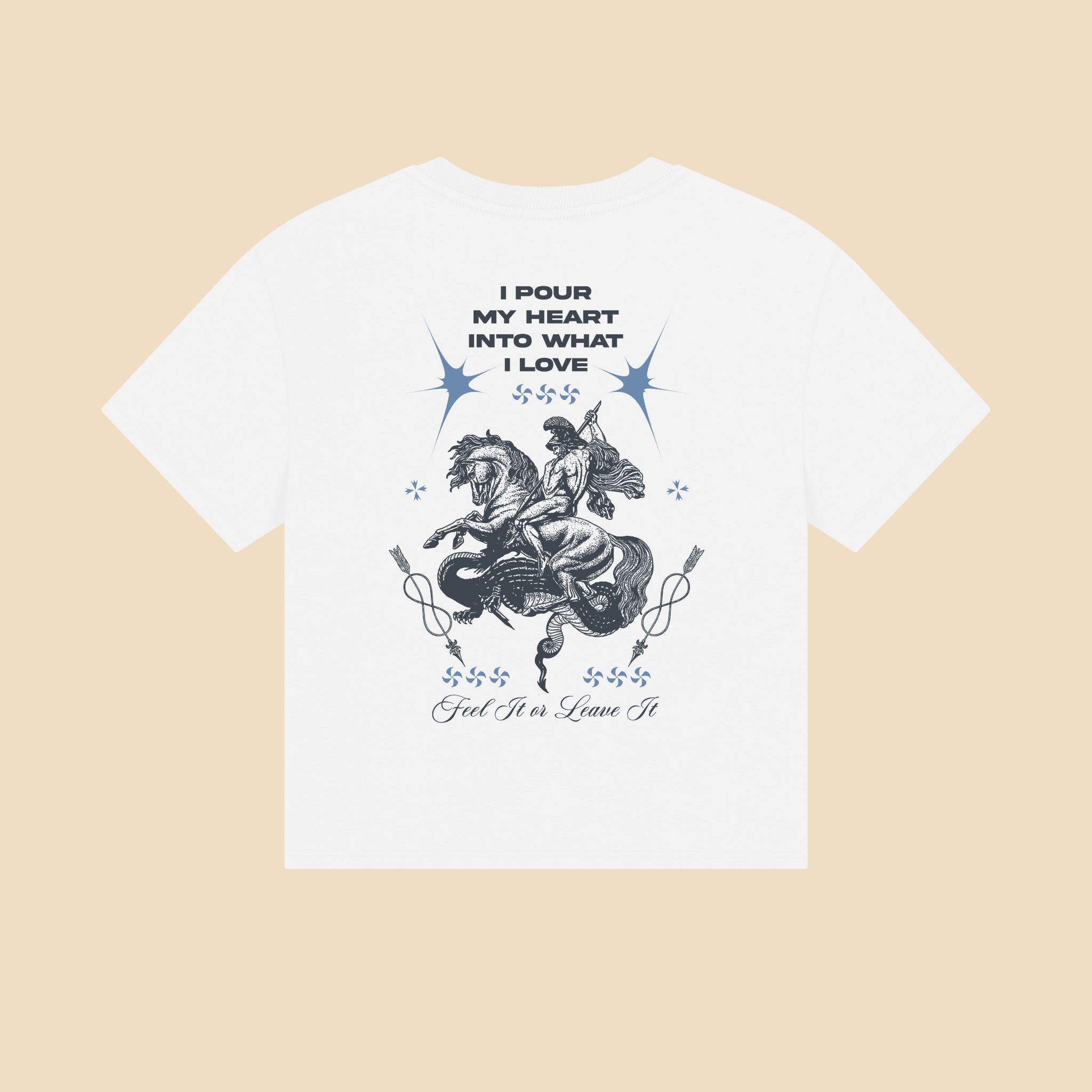 I pour my heart into what I love Unisex Cropped Boxy Tee