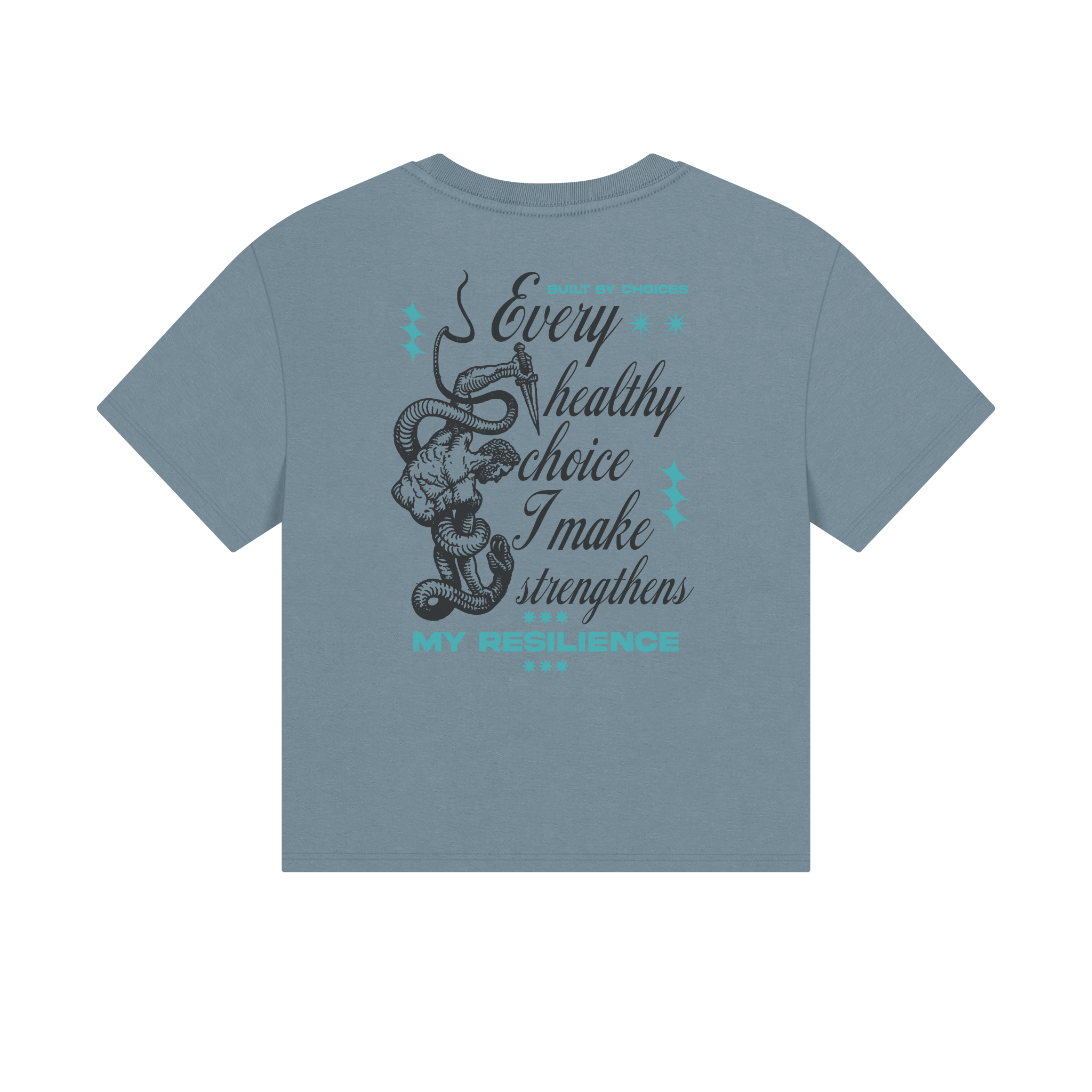 Every healthy choice I make strengthens my resilience Unisex Oversized Crop Tee