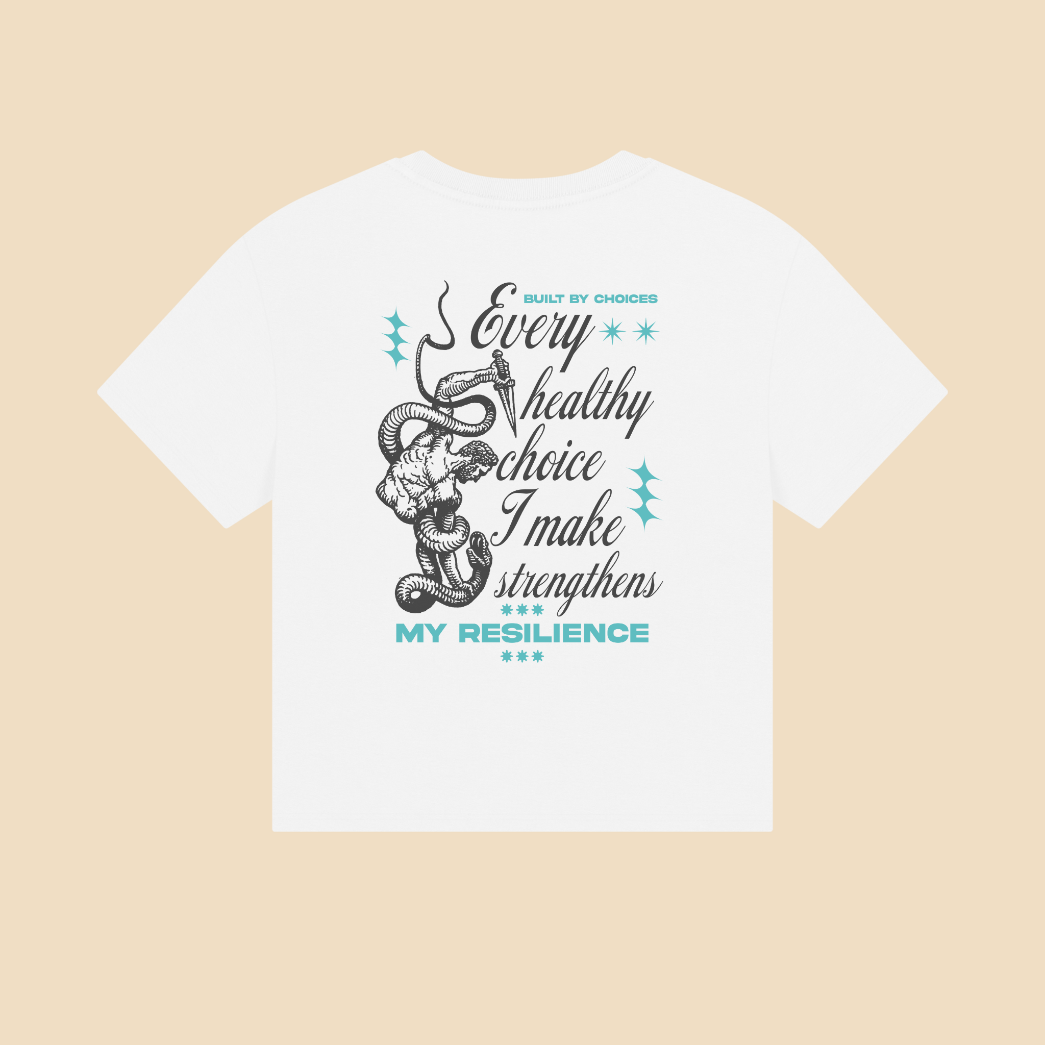 Every healthy choice I make strengthens my resilience Unisex Oversized Crop Tee