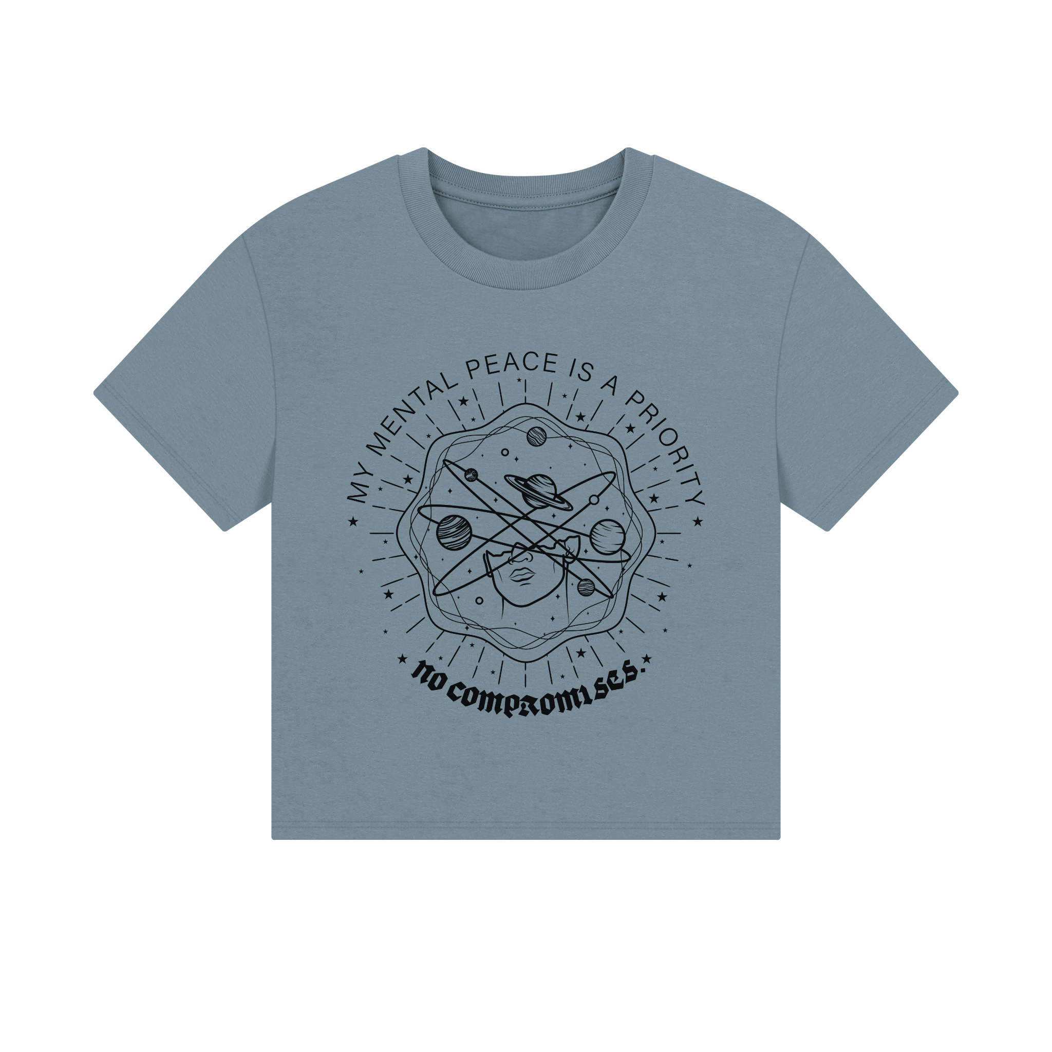 My mental peace is a priority—no compromises Unisex Cropped Boxy Tee