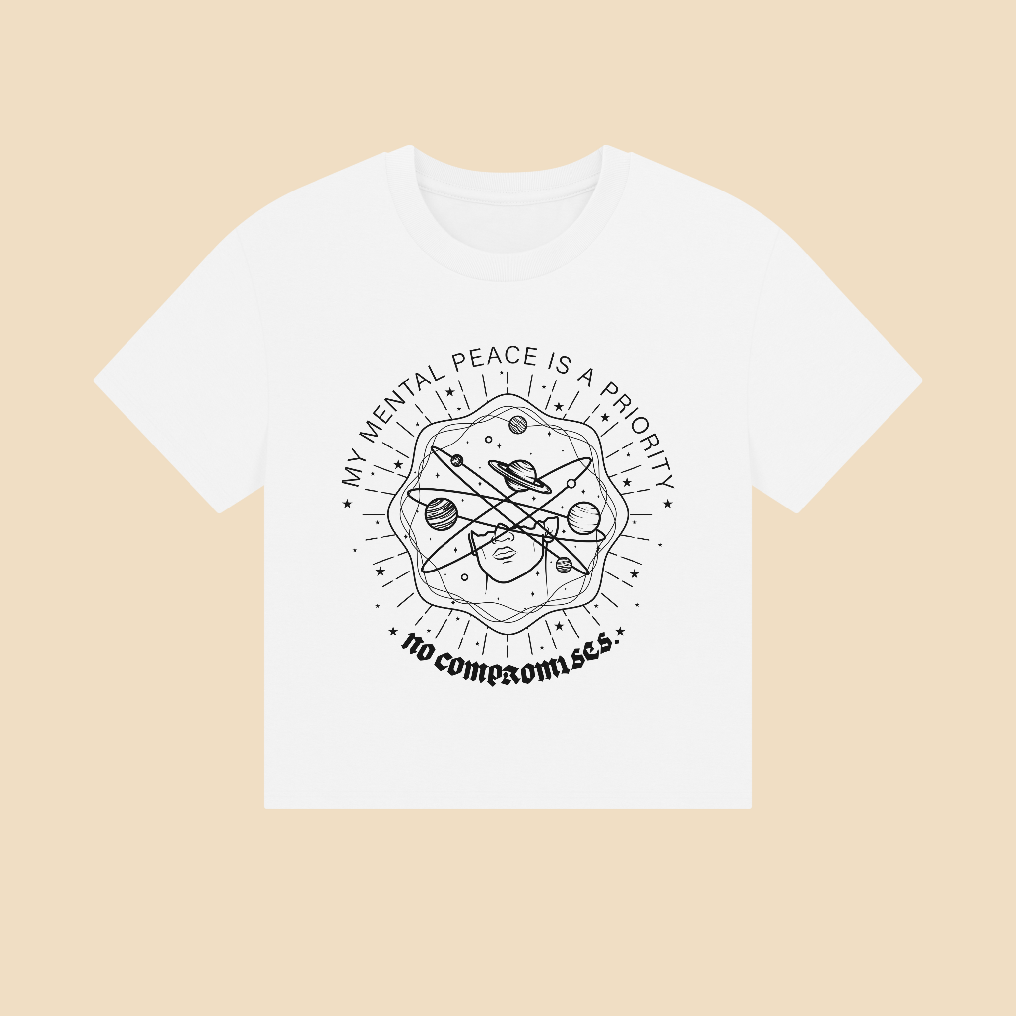 My mental peace is a priority—no compromises Unisex Cropped Boxy Tee
