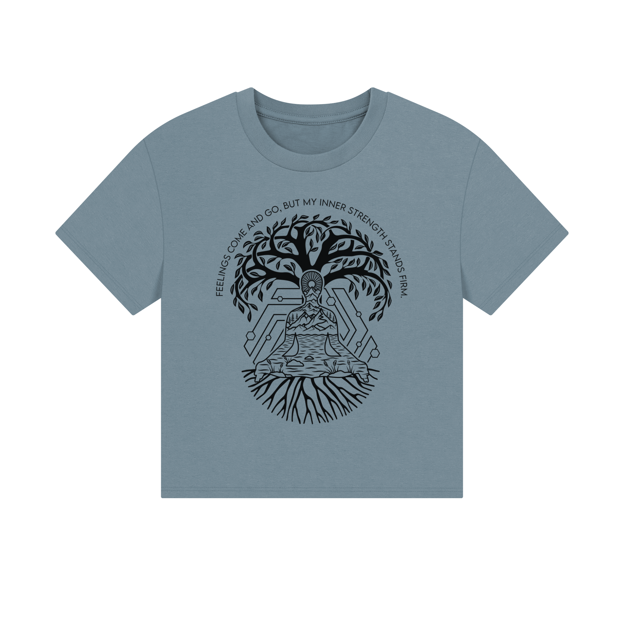 Feelings come and go, but my inner strength stands firm Unisex Cropped Boxy Tee