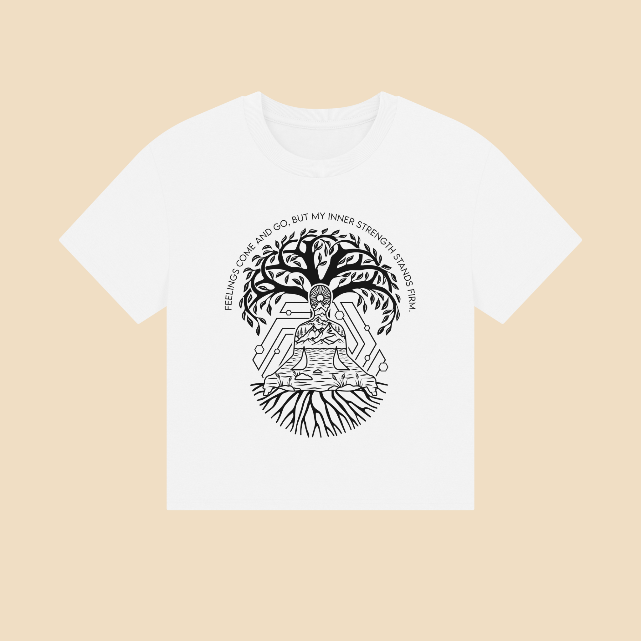 Feelings come and go, but my inner strength stands firm Unisex Cropped Boxy Tee