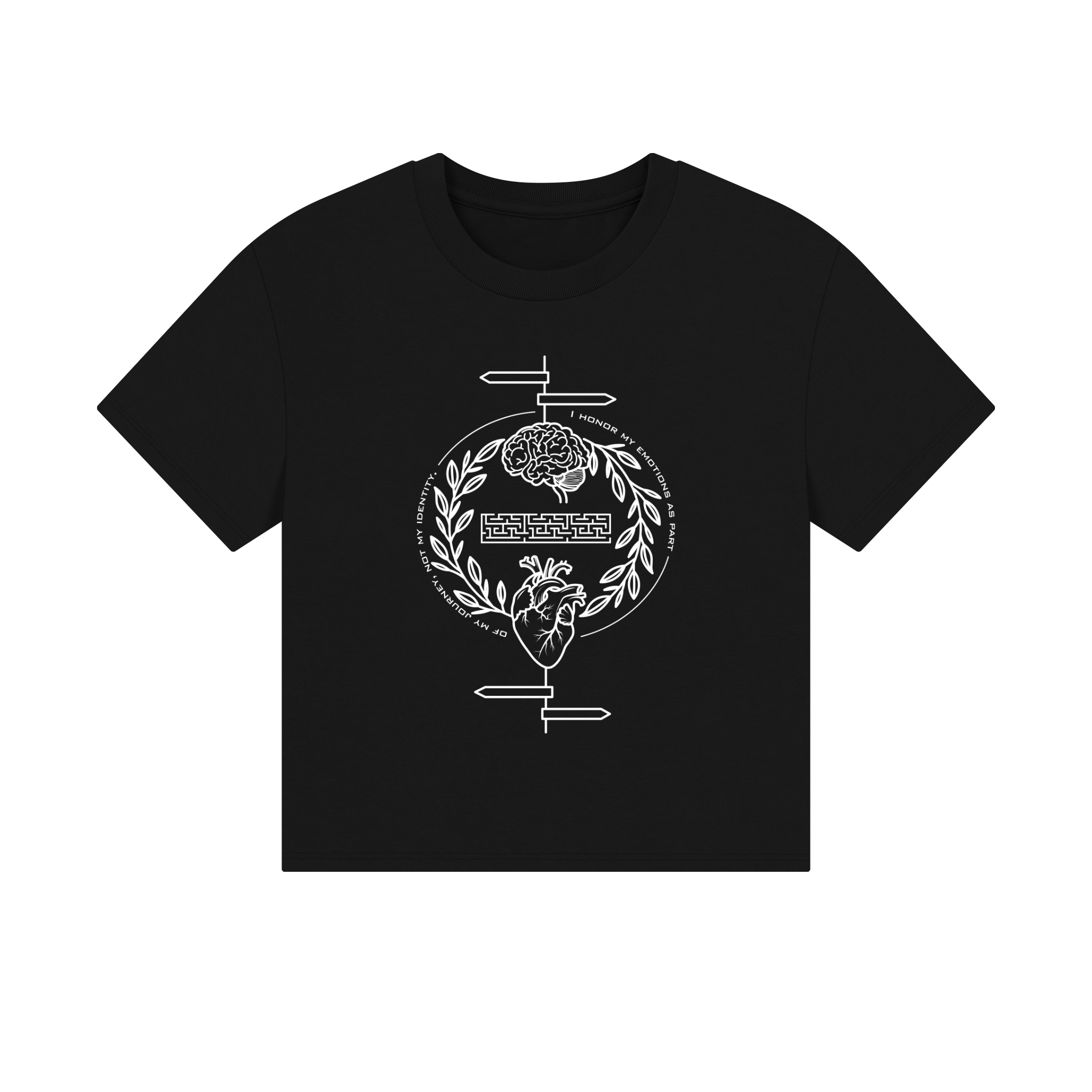 I honor my emotions as part of my journey, not my identity Unisex Cropped Boxy Tee
