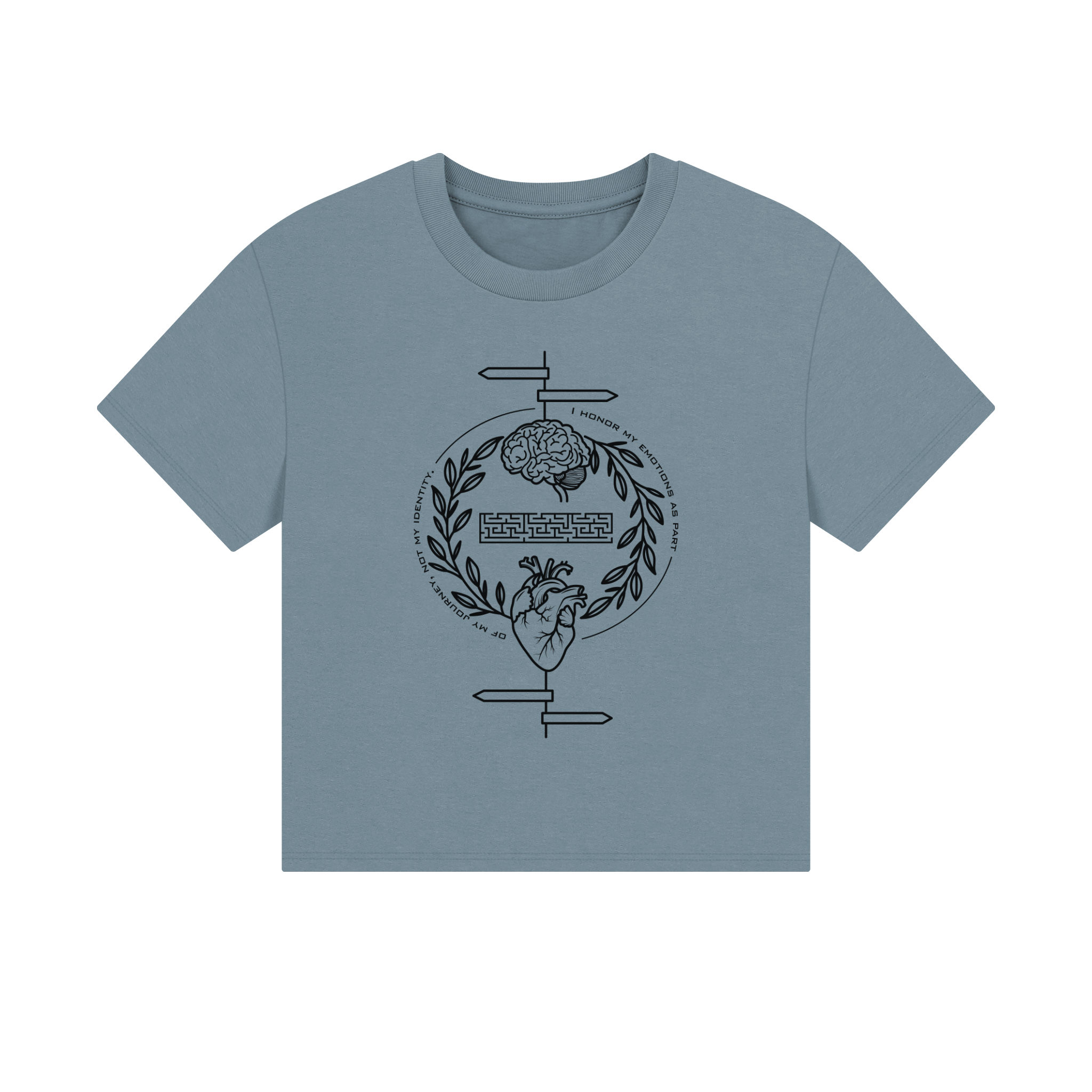 I honor my emotions as part of my journey, not my identity Unisex Cropped Boxy Tee