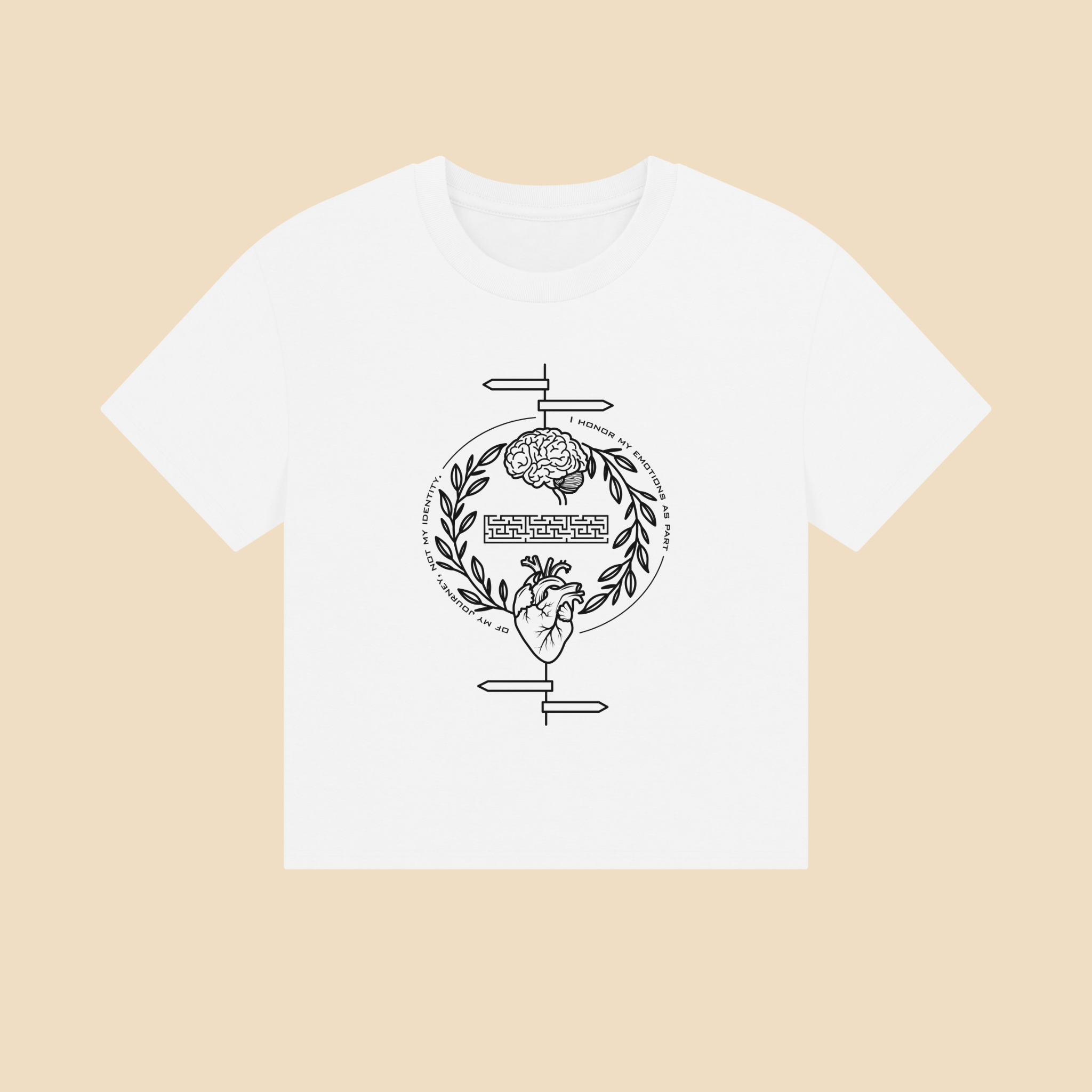 I honor my emotions as part of my journey, not my identity Unisex Cropped Boxy Tee