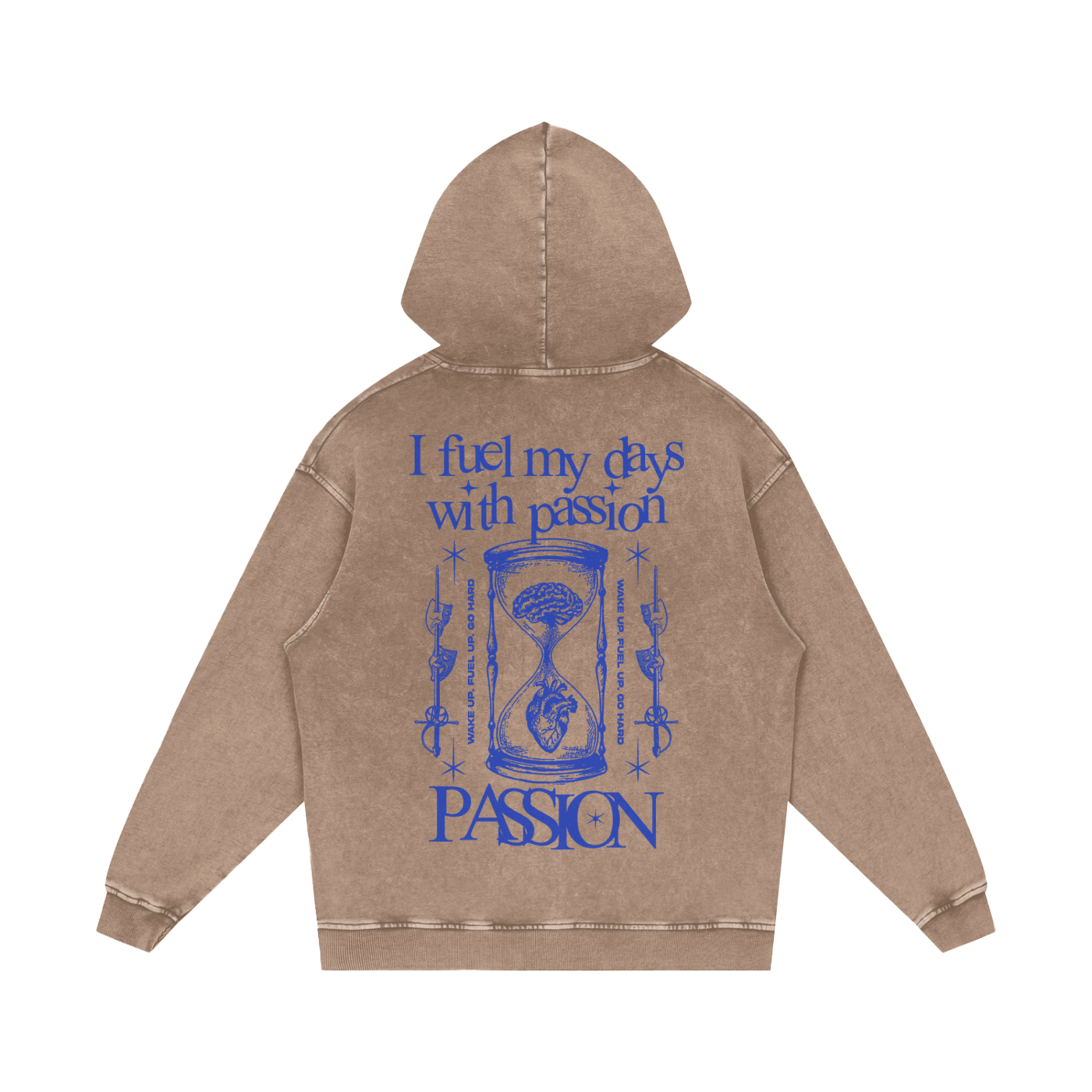 I Fuel My Days Snow Washed Loose Cotton Hoodie