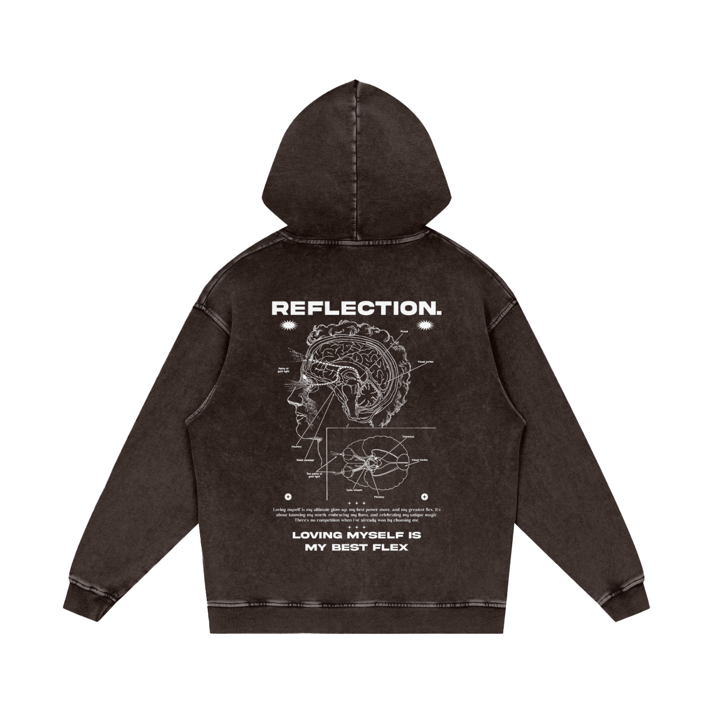 Reflection Snow Washed Loose Cotton Hoodie
