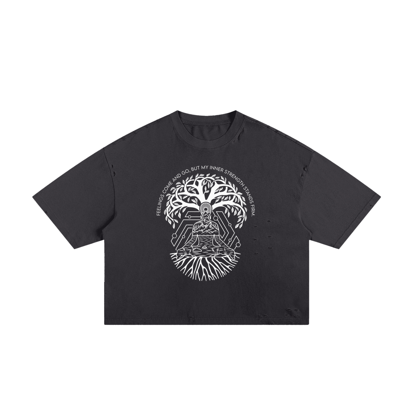 Feelings come and go, but my inner strength stands firm Unisex Cropped Boxy Tee