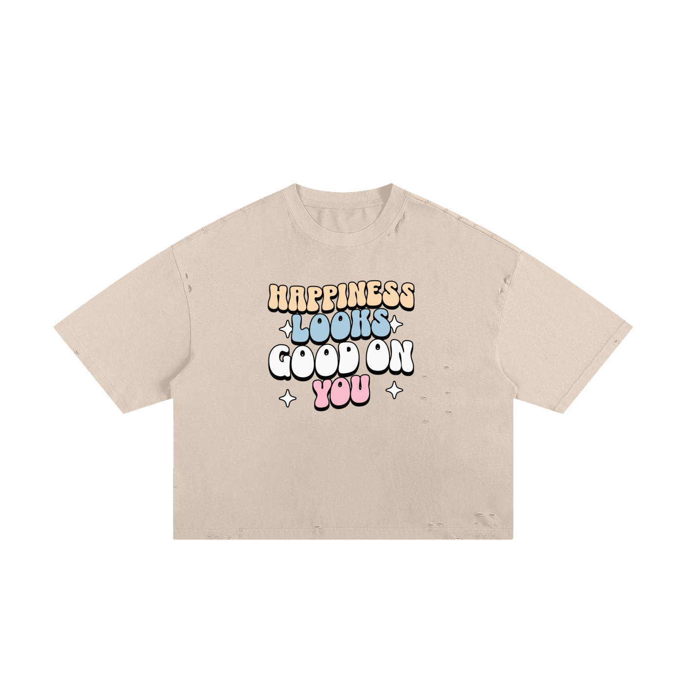Happiness Looks Good On You cropped unisex Boxy Tee