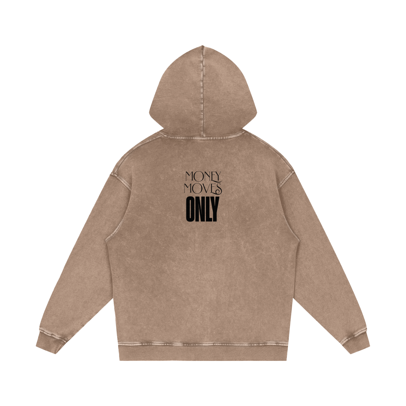 Money Moves Only Snow Washed Loose Cotton Hoodie