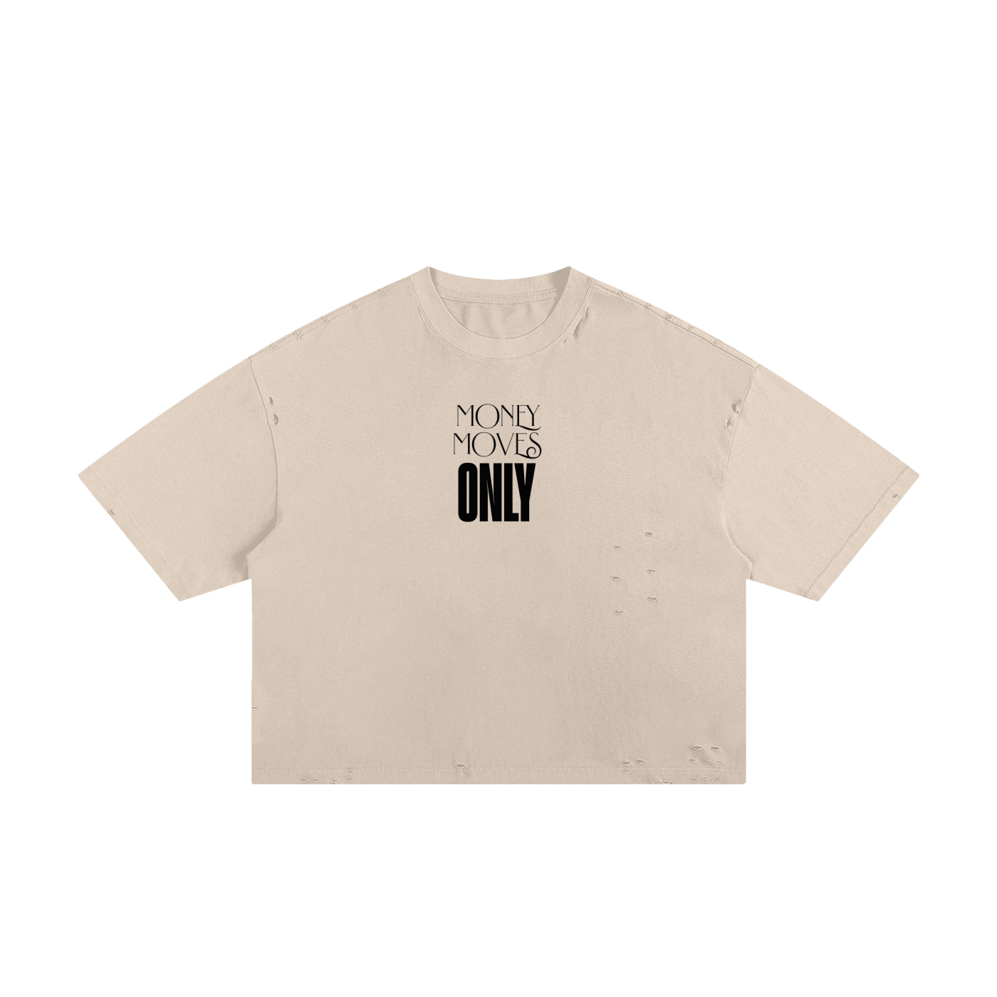 Money Moves Only Classic Frayed Boxy Tee
