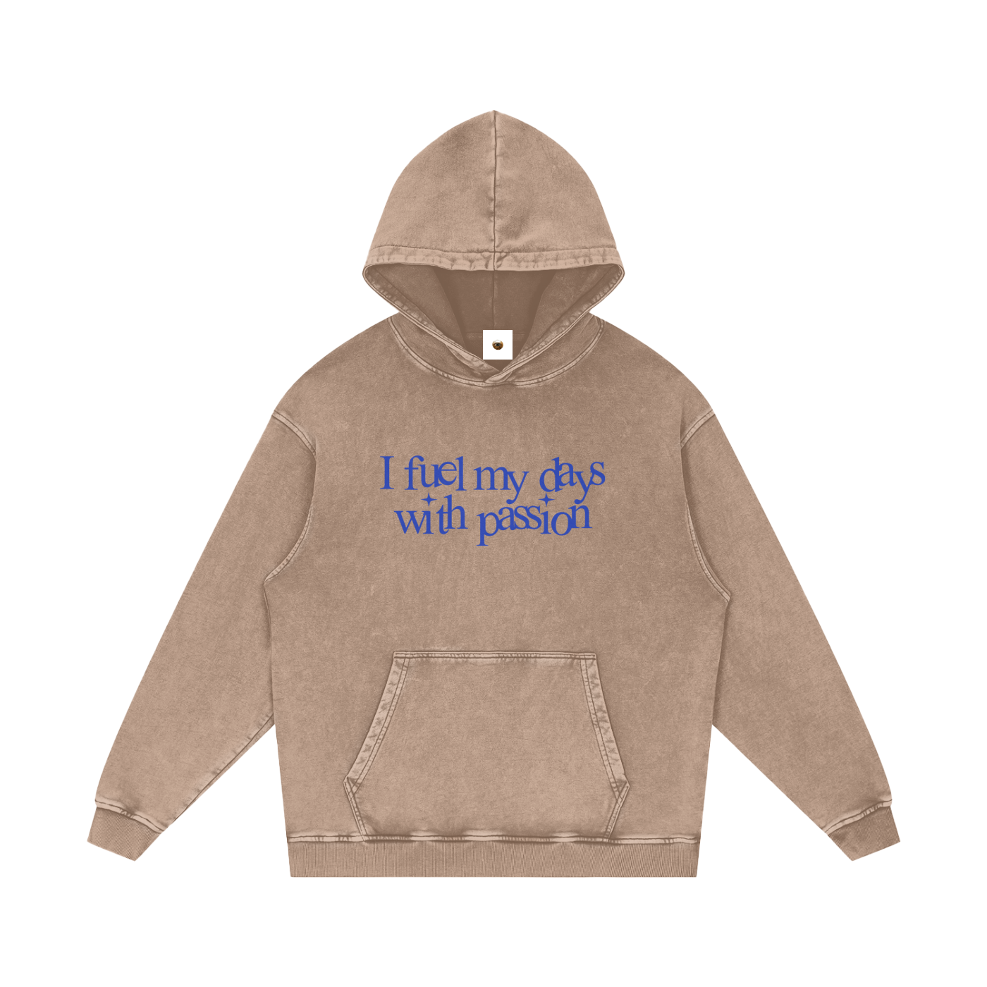 I Fuel My Days Snow Washed Loose Cotton Hoodie