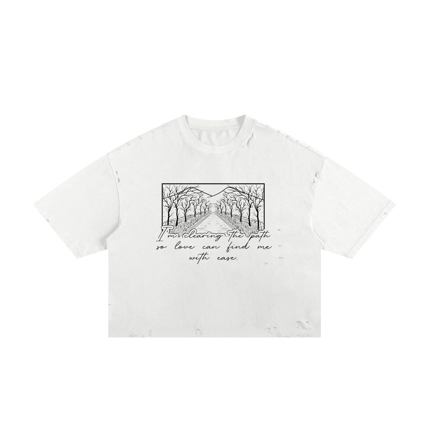 I'm Clearing the Path so Love Can Find Me Unisex Cropped Boxy Tee