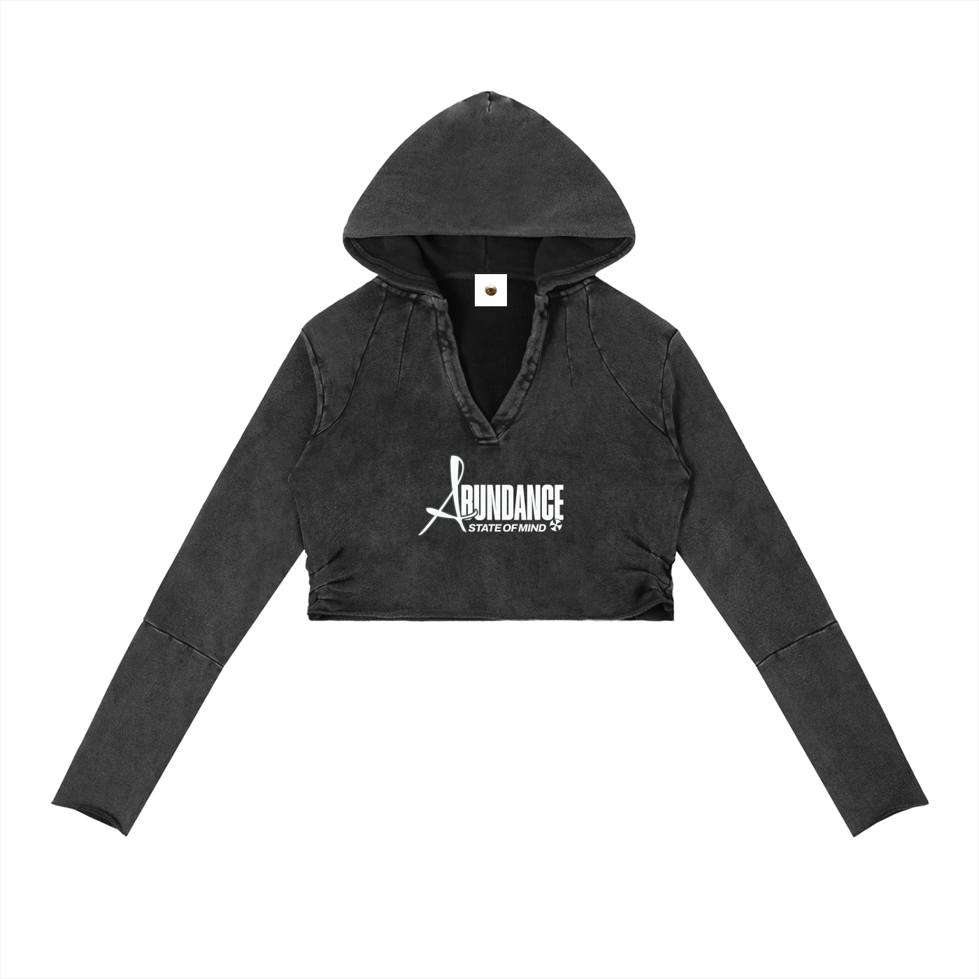 Abundance State of Mind Vintage Washed Raw Edge Hoodie