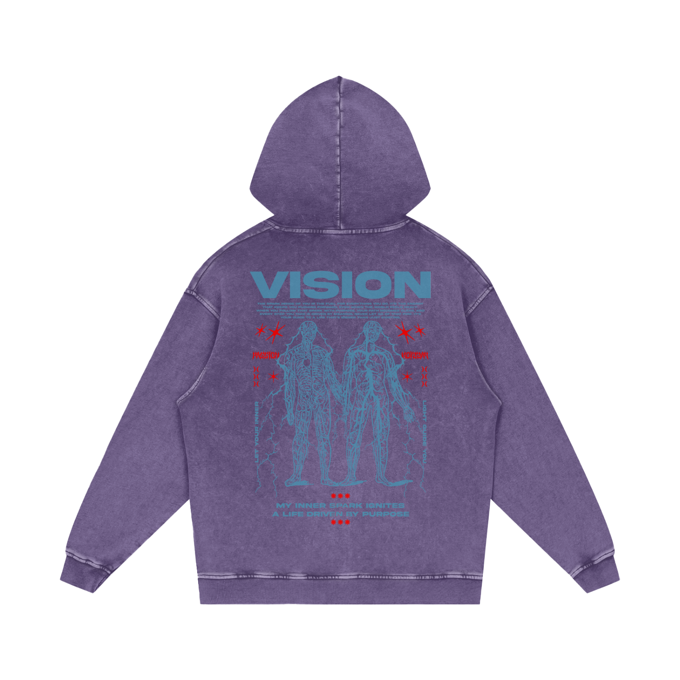 Vision Snow Washed Loose Cotton Hoodie