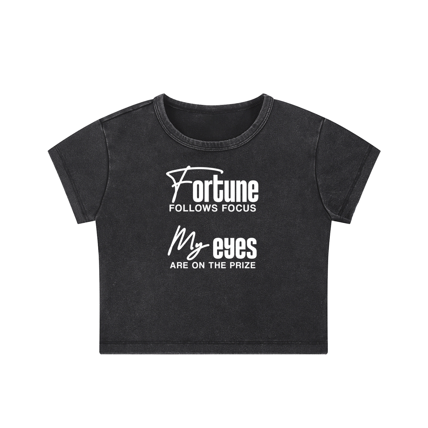 My Fortune My Eyes Snow Washed Crop Top